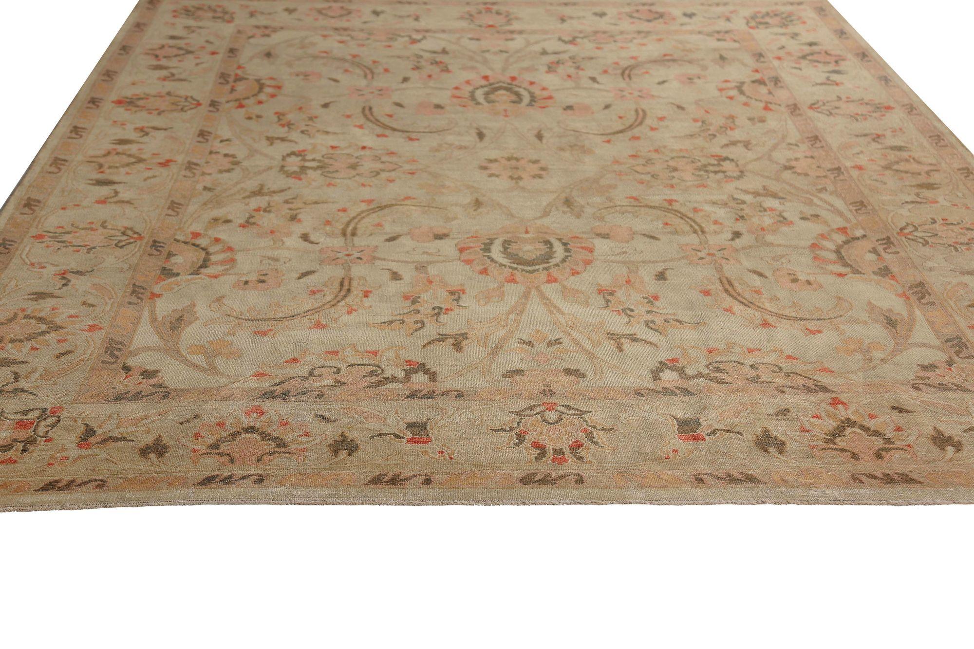 Persische Sultanabad-Teppiche aus Wolle – elfenbeinfarbenes Design – 96722 (20. Jahrhundert) im Angebot