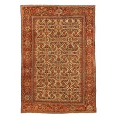 Persian Sultanabad Area Rugs - Wool Ivory Red Design - 71130