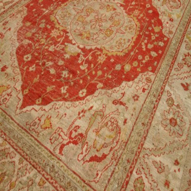 Persische Sultanabad Teppiche - Wolle Elfenbein Rot Gelb Design - 90009 (20. Jahrhundert) im Angebot