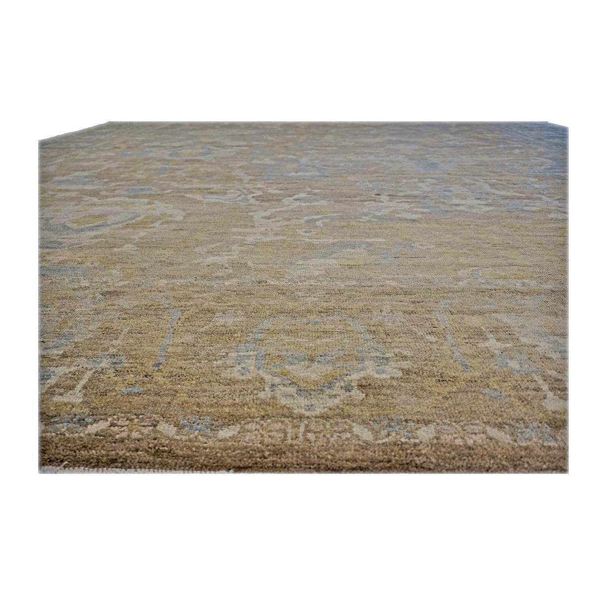 Alfombra persa Sultanabad Masters Collection 12 x 15 verde azulado y amarilla, hecha a mano Persa en venta