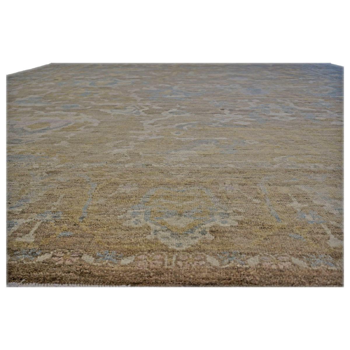 Alfombra persa Sultanabad Masters Collection 12 x 15 verde azulado y amarilla, hecha a mano en Excelente estado para la venta en Houston, TX