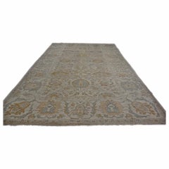 Vintage Persian Sultanabad Wool 10 x 14 Orange, Ivory & Gray Handmade Area Rug