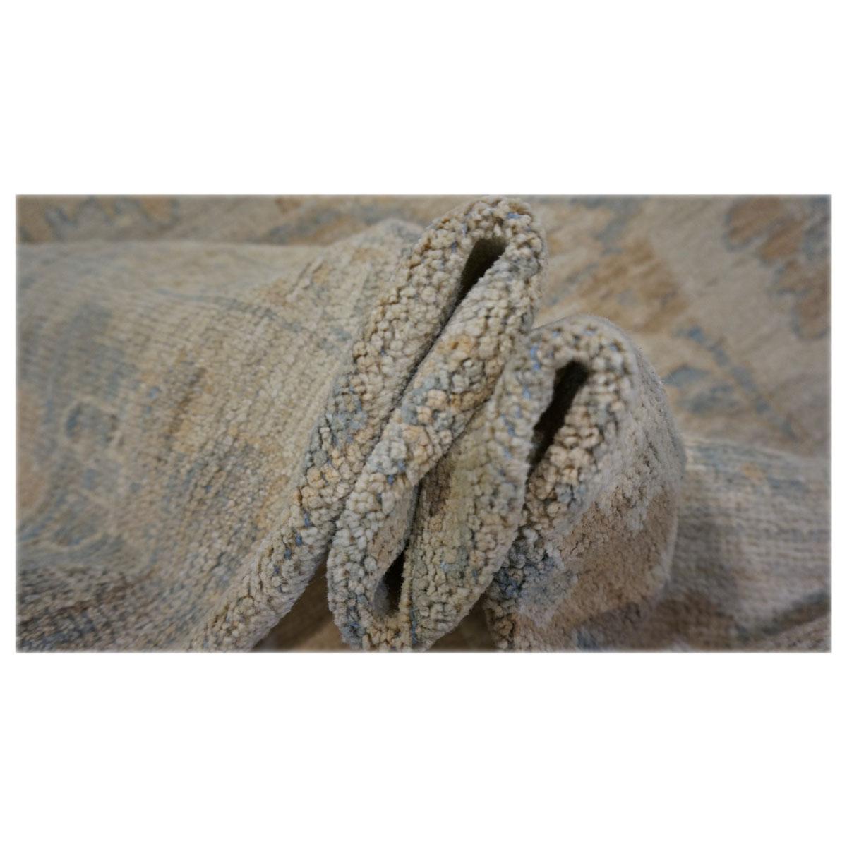 Persisch Sultanabad Masters Wolle 10 x 14 Orange, Hellblau & Grau Handgefertigt im Angebot 4