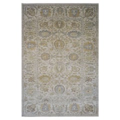 Persian Sultanabad Masters Wool 10 x 14 Ivory, Light Blue & Gray Handmade