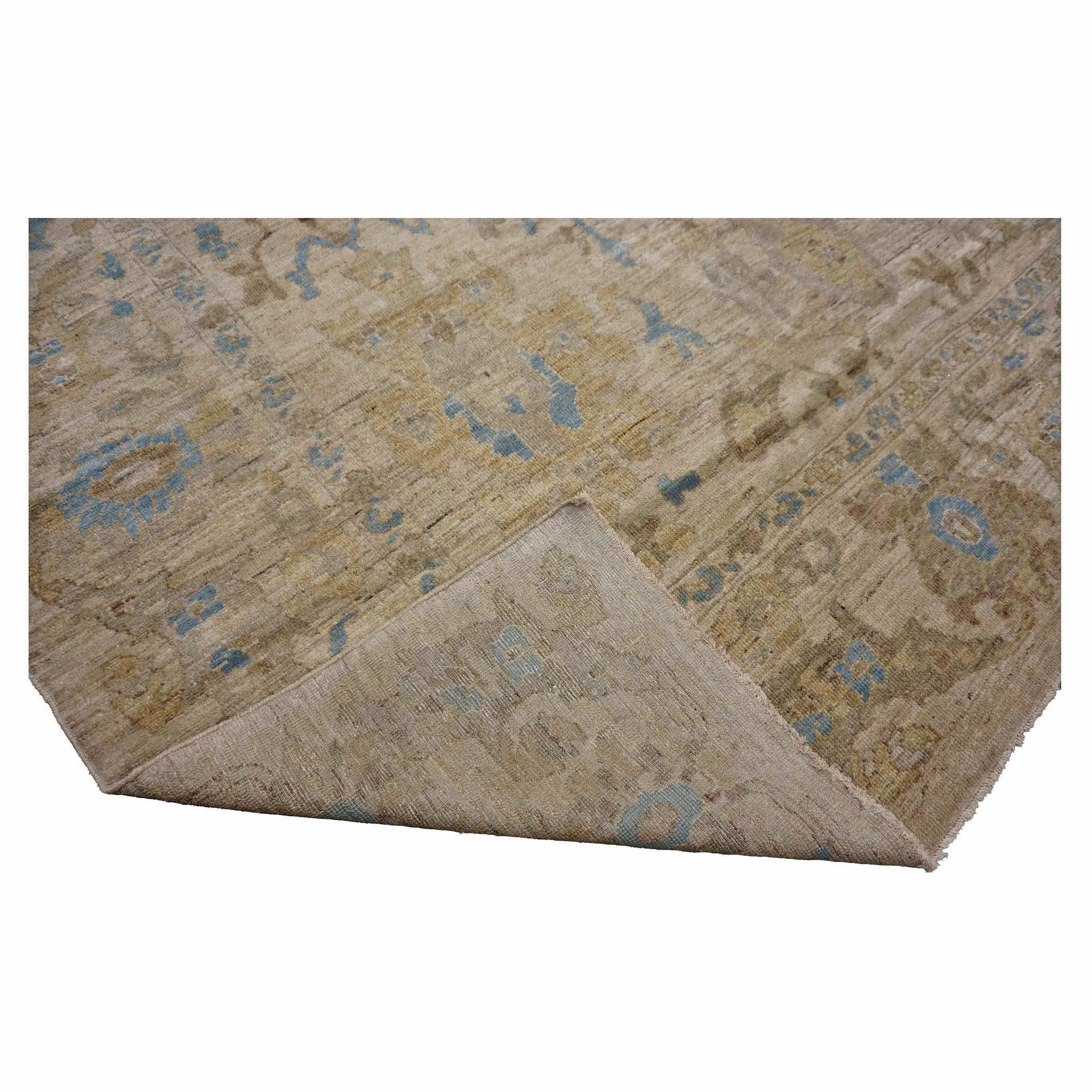 Persisch Sultanabad Masters Wolle 12 x 18 Hellblau, Beige, & Braun Handgefertigt Bereich im Angebot 7