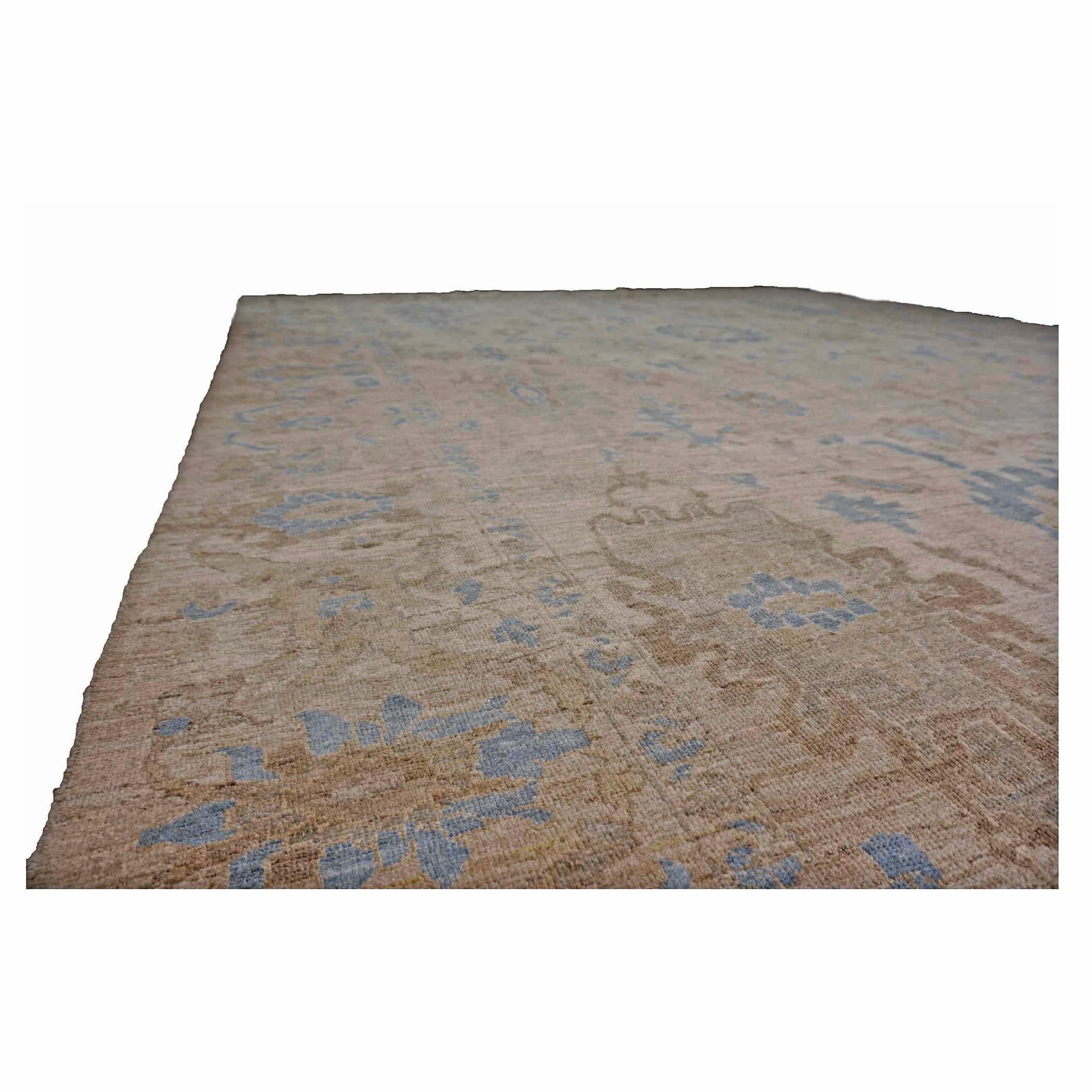 Persisch Sultanabad Masters Wolle 12 x 18 Hellblau, Beige, & Braun Handgefertigt Bereich (21. Jahrhundert und zeitgenössisch) im Angebot