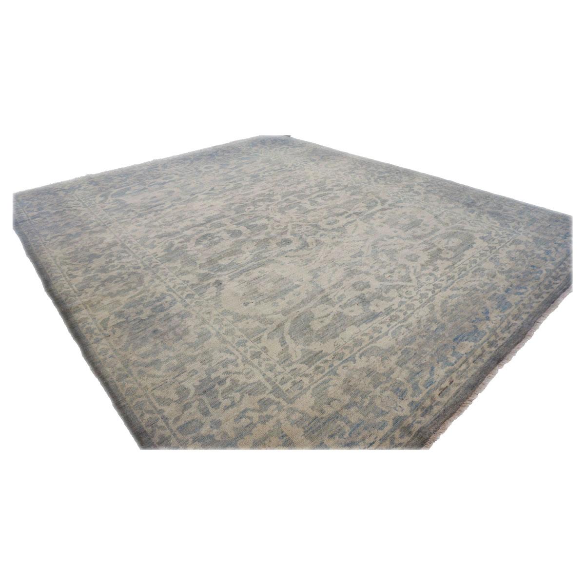 Hand-Knotted Persian Sultanabad Masters Wool 8X10 Ivory, Beige & Grey Handmade Area Rug For Sale