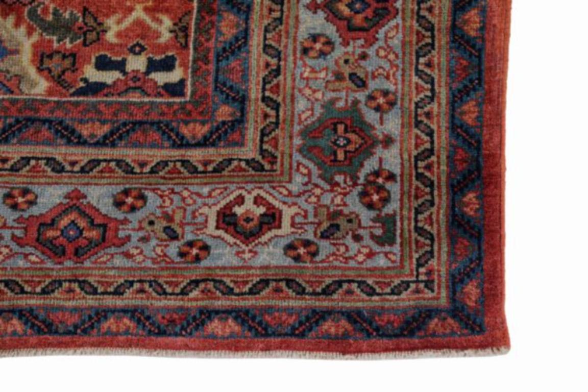 Persischer Sultanabad Over Size Teppich - Wolle Blau Rot Design - 91574 (Asiatisch) im Angebot