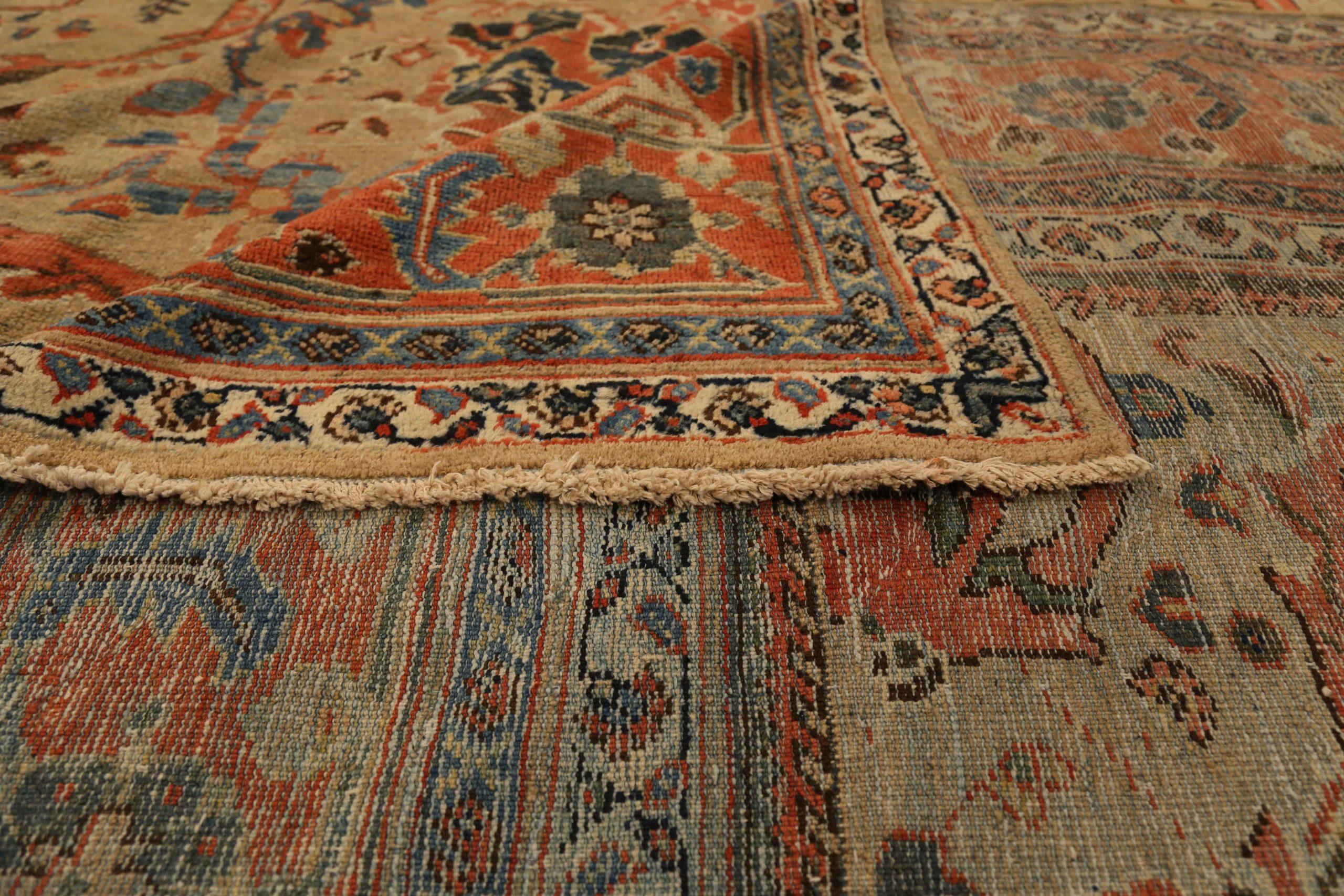 Persischer Sultanabad Übergroßer Teppich Circa 1880 - Wolle Blau Rot Taupe 72576 (20. Jahrhundert) im Angebot