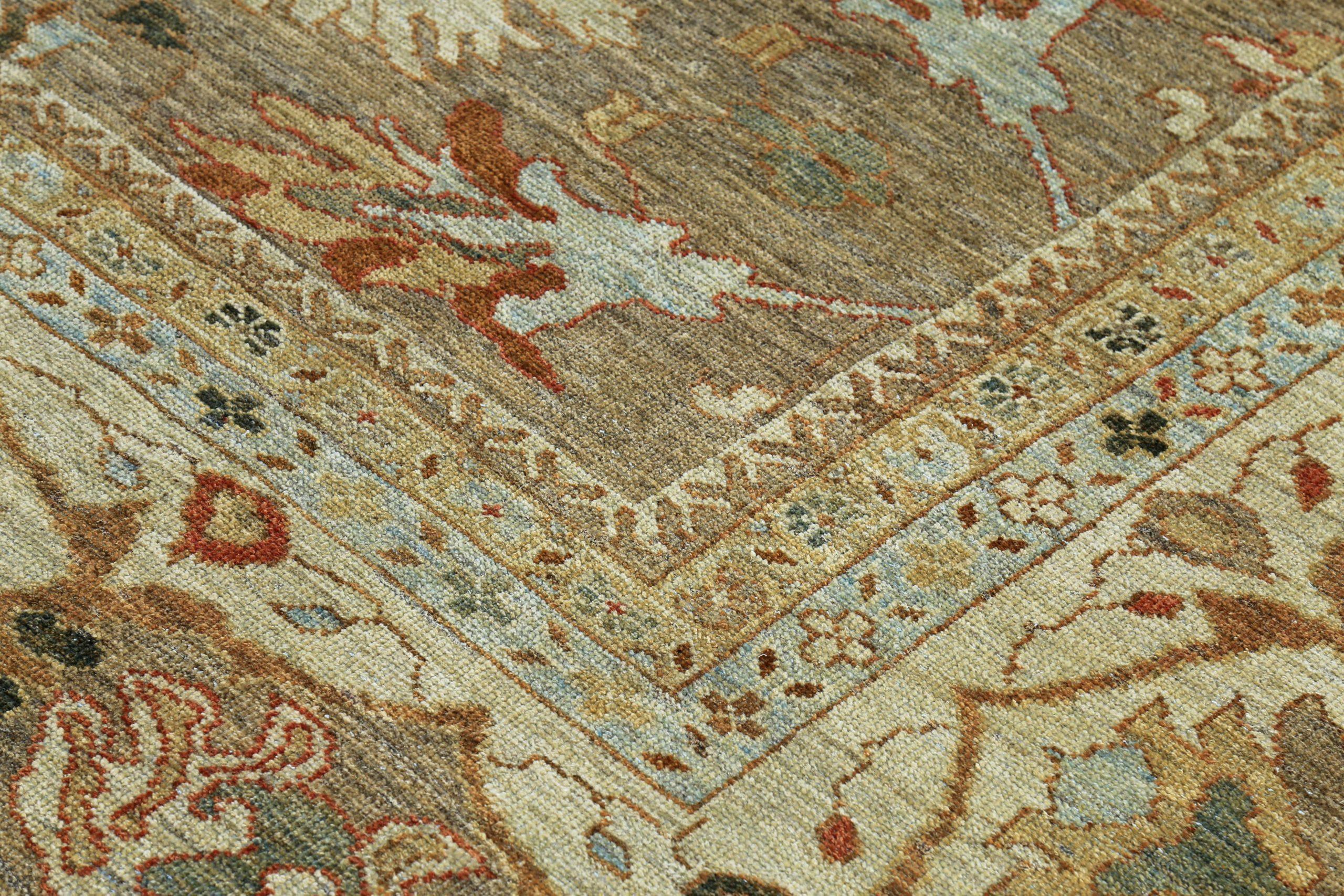 Alfombra Persa Sultanabad Rugs Circa 1880 - Lana Marrón Diseño Marfil - 89557 Fines del siglo XIX en venta