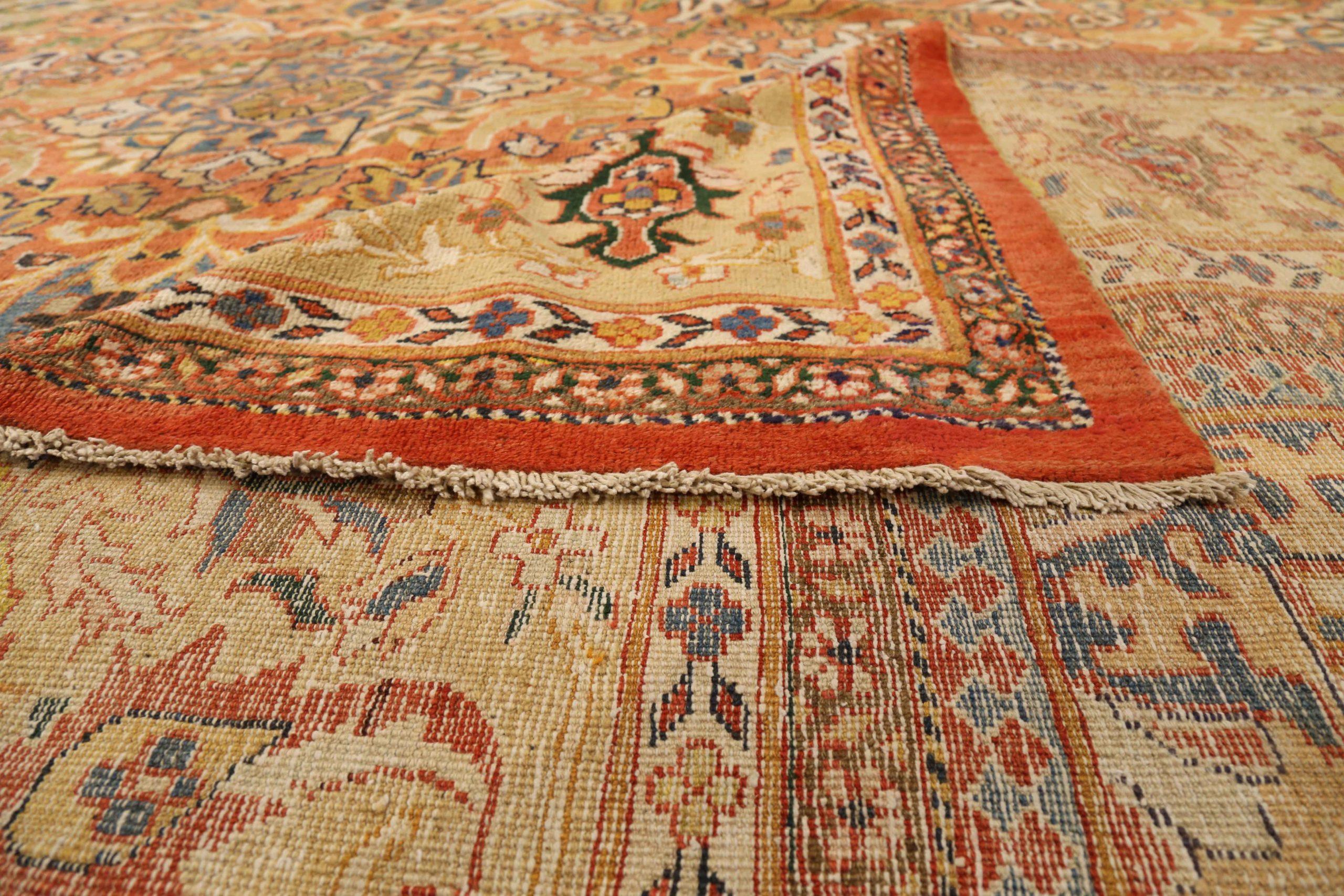 Persischer Sultanabad Over Size Teppich CIRCA 1880 - Wolle Grün Rot Gelb 72802 (20. Jahrhundert) im Angebot