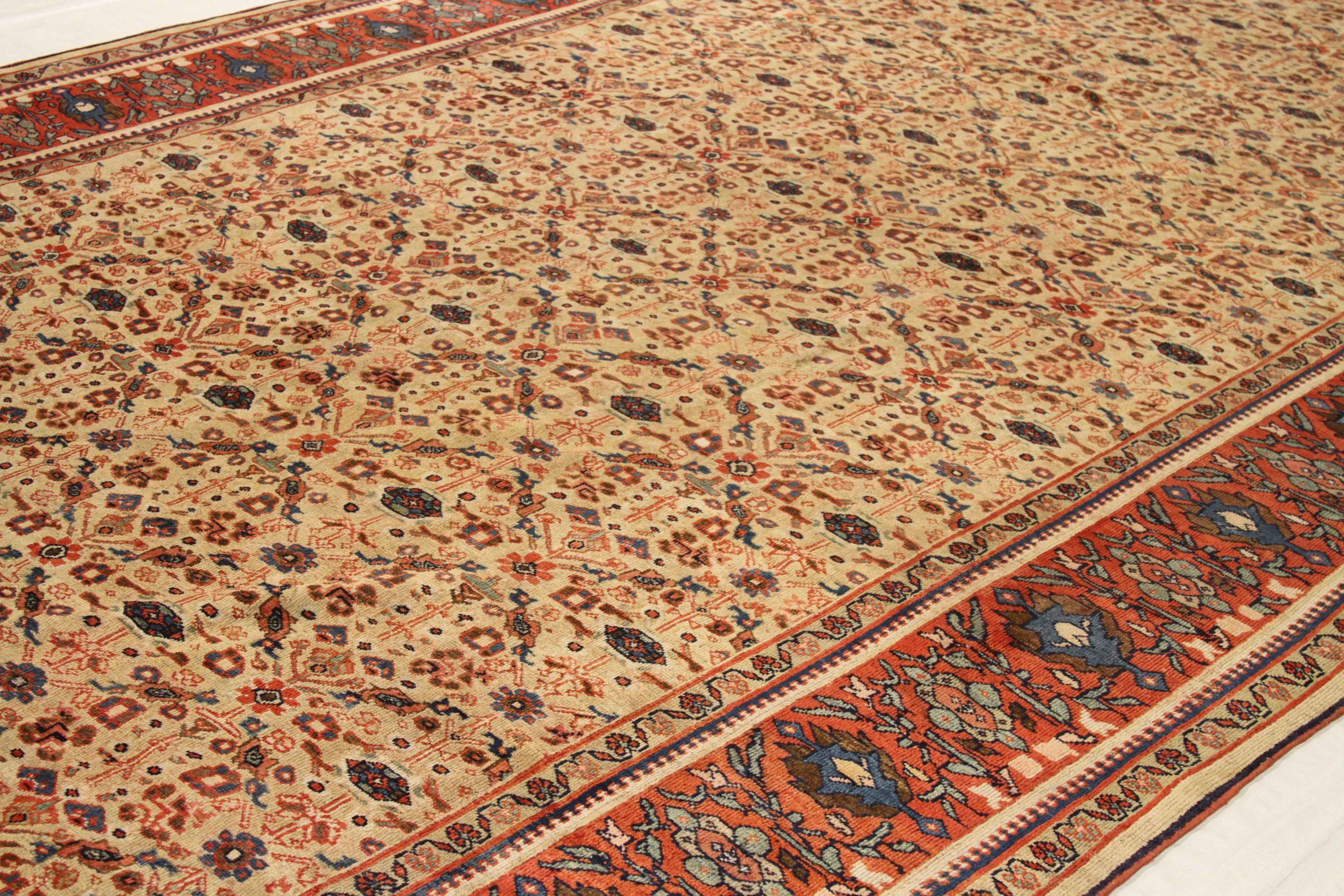 Persischer Sultanabad Over Size Teppich CIRCA 1880 - Wolle Elfenbein Design - 10591 (Asiatisch) im Angebot
