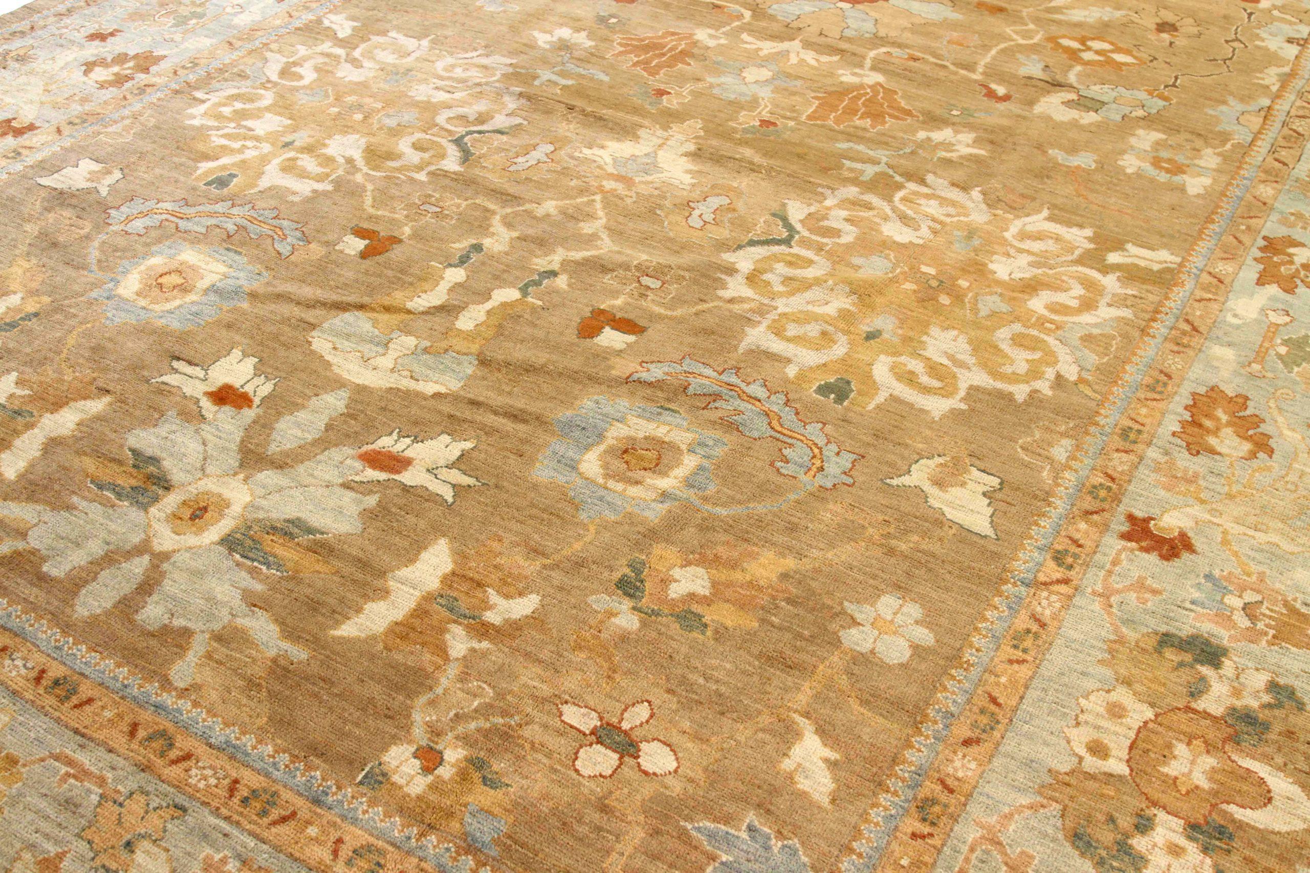 Asiatico Tappeto persiano Sultanabad Rugs di dimensioni superiori al 1880 - Lana Avorio Rosso Giallo 73960 in vendita