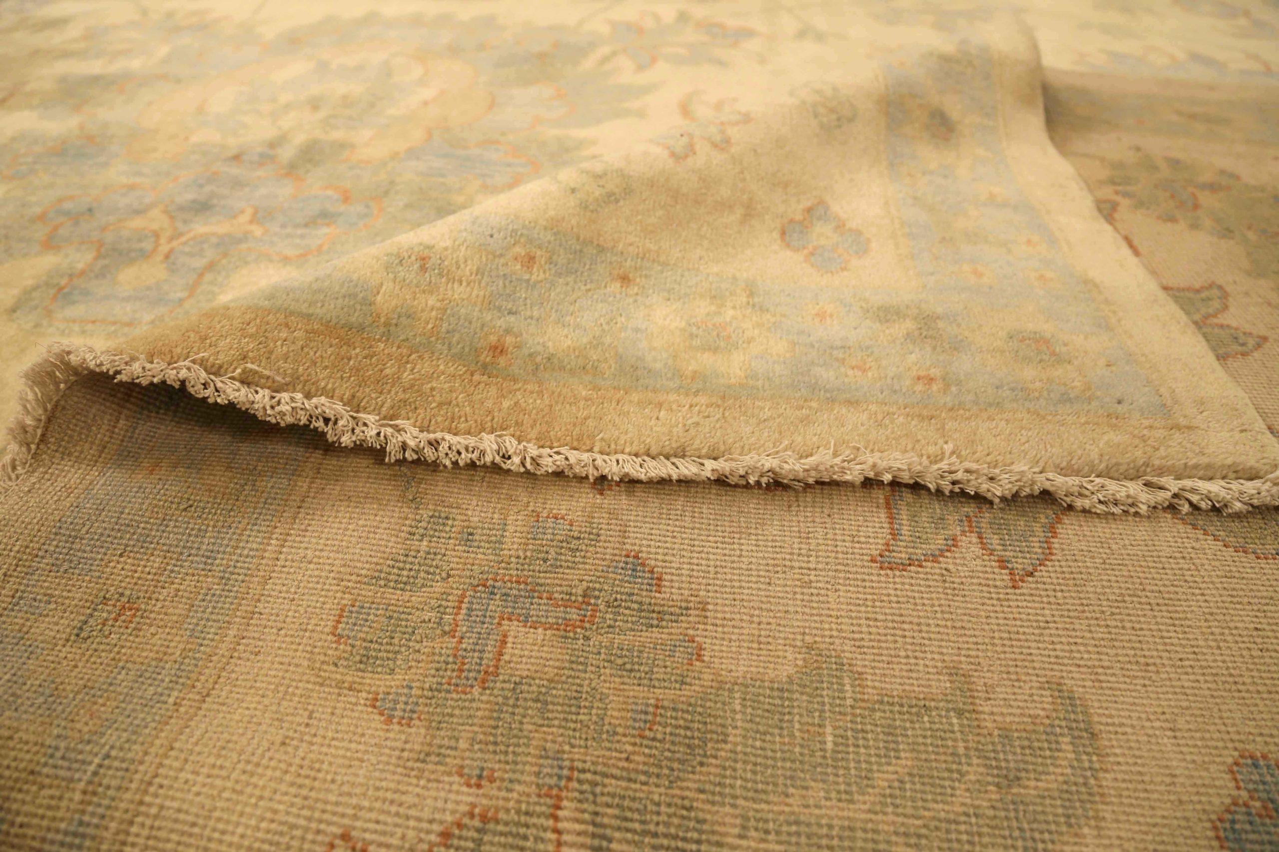 Persischer Sultanabad-Teppich in Übergröße Circa 1910 - Wolle Blau Elfenbein 73134 im Zustand „Hervorragend“ im Angebot in Dallas, TX
