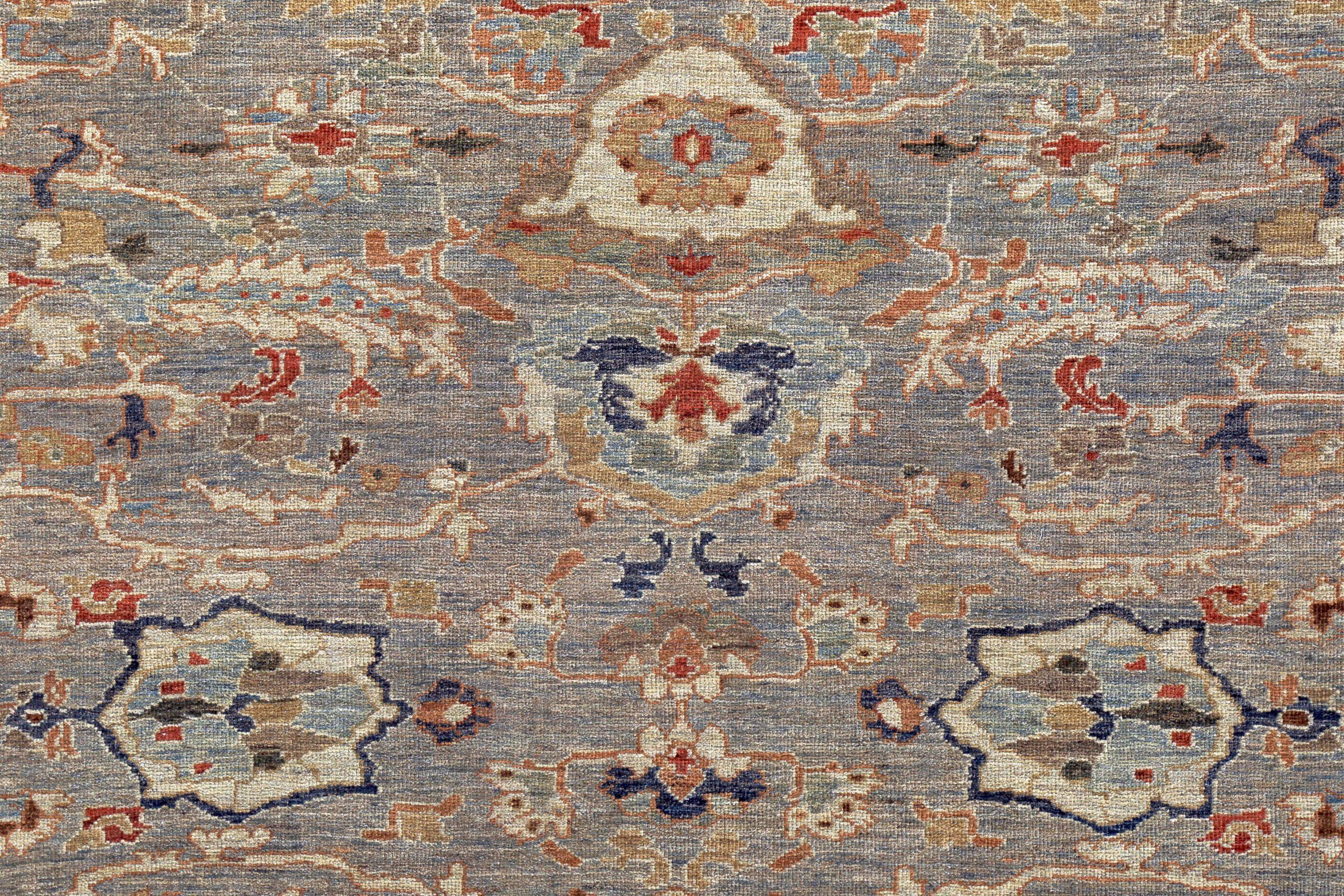 Persischer Sultanabad Over Size Teppich CIRCA 1910 - Wolle Grau Elfenbein Design - 89508 (Asiatisch) im Angebot