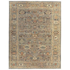 Tapis Persan Sultanabad Circa 1910 - Laine Gris Design/One - 89508