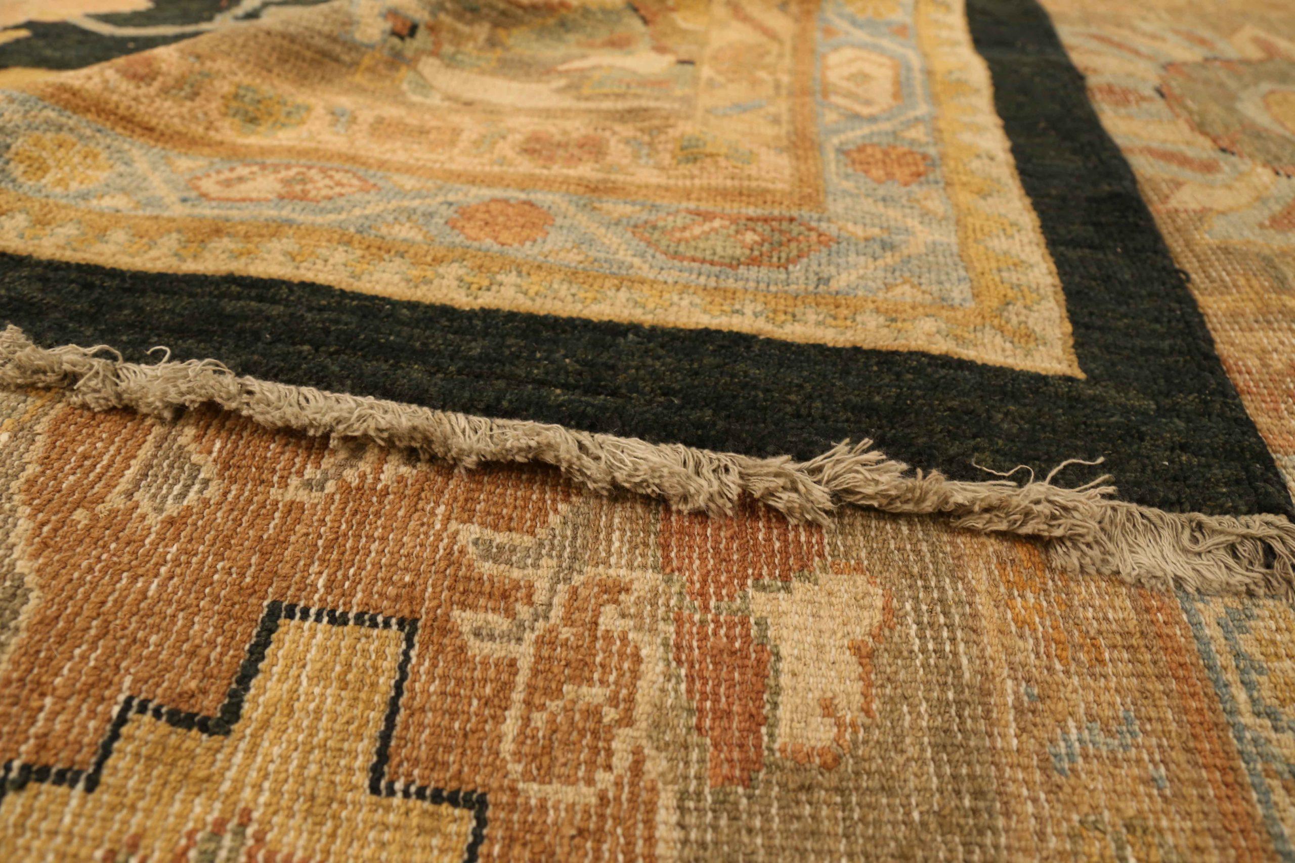 Persischer Sultanabad Übergroßer Teppich Circa 1990 - Wolle Schwarz Elfenbein Taupe 73690 im Zustand „Hervorragend“ im Angebot in Dallas, TX