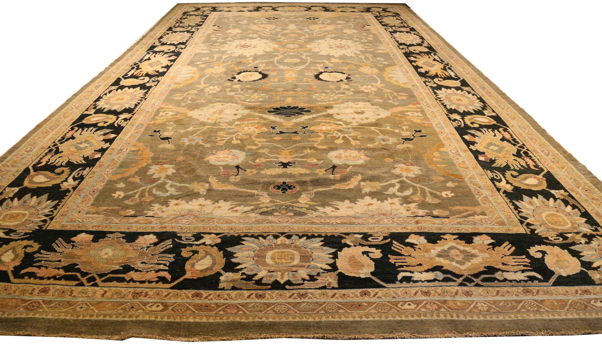 Discover the elegance of Persian Sultanabad featuring Over Size Rug in Circa 1990. Designed with Wool and BlackIvoryTaupe, this exclusive design is perfect for enhancing your space.