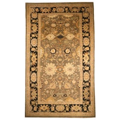 Persian Sultanabad Over Size Rug Circa 1990 - Wool Black Ivory Taupe 73691