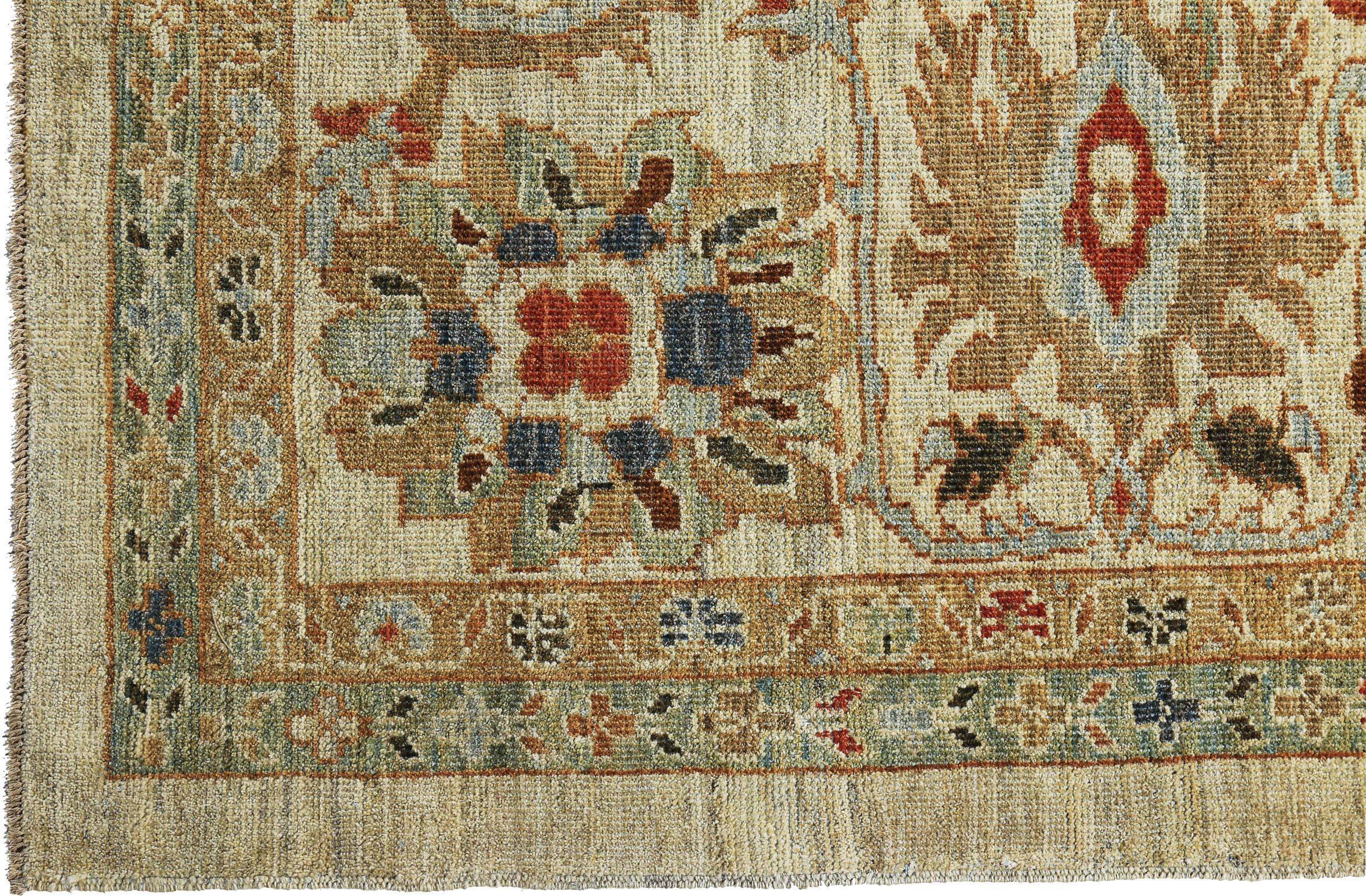 Persischer Sultanabad Over Size Teppich CIRCA 1990 - Wolle Blau Braun Elfenbein - 89098 im Zustand „Hervorragend“ im Angebot in Dallas, TX