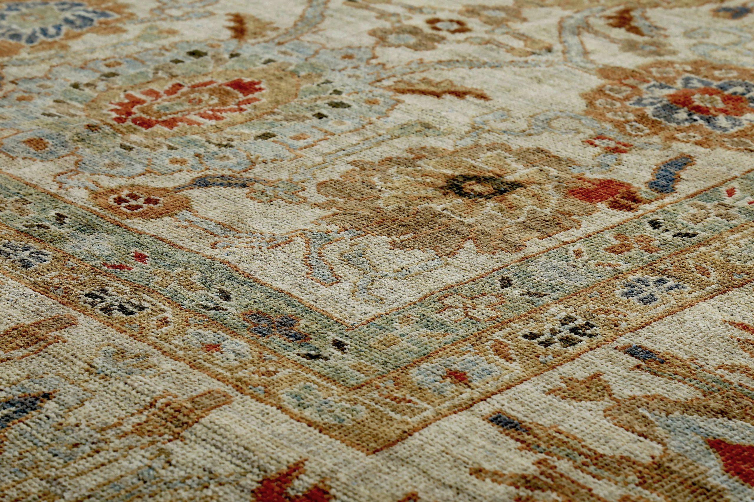 Persischer Sultanabad Over Size Teppich CIRCA 1990 - Wolle Blau Braun Elfenbein - 89098 (20. Jahrhundert) im Angebot