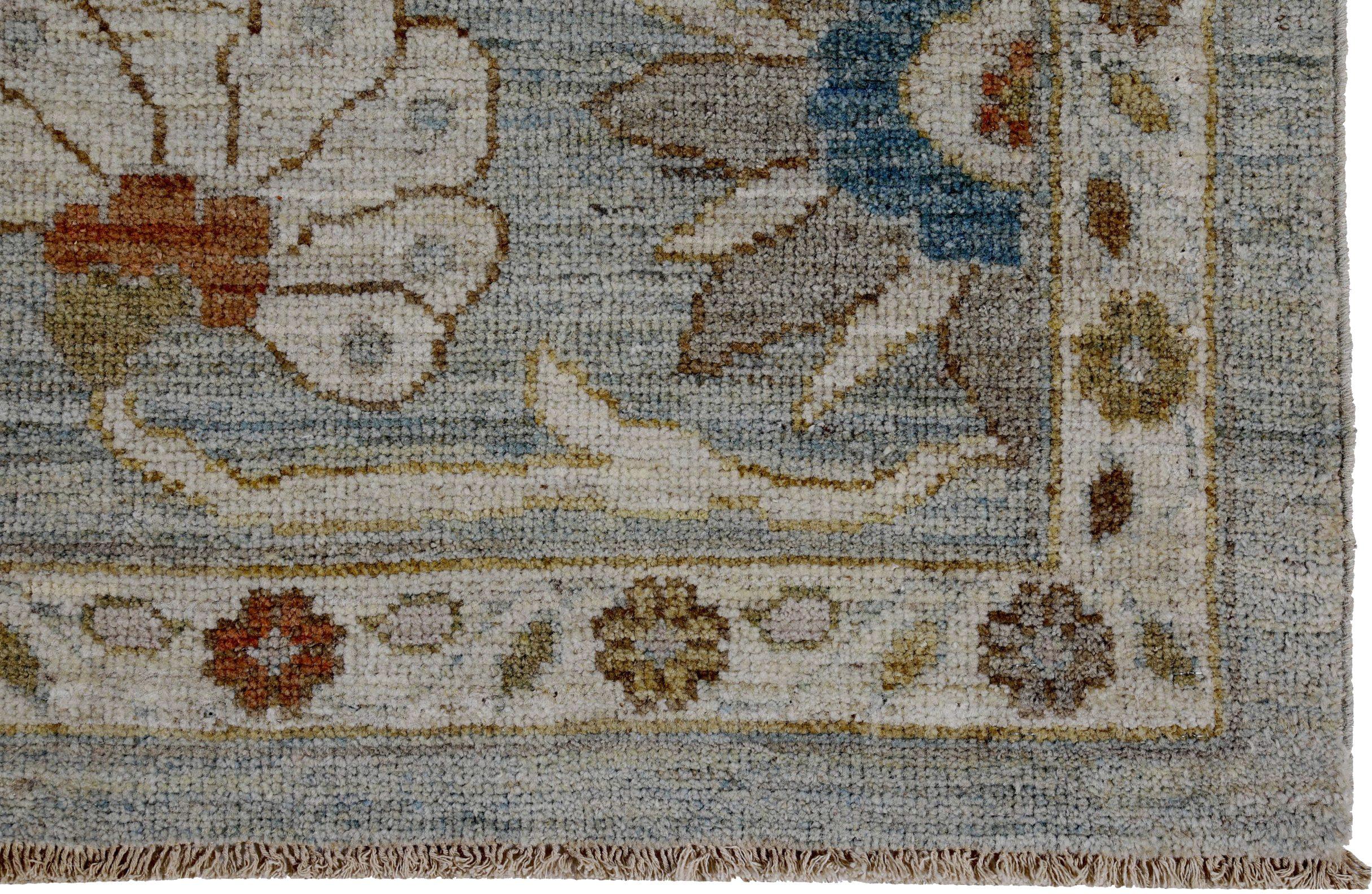 Alfombra Persa Sultanabad Rugs Circa 1990 - Lana Azul Diseño Marfil - 89266 Asiático en venta
