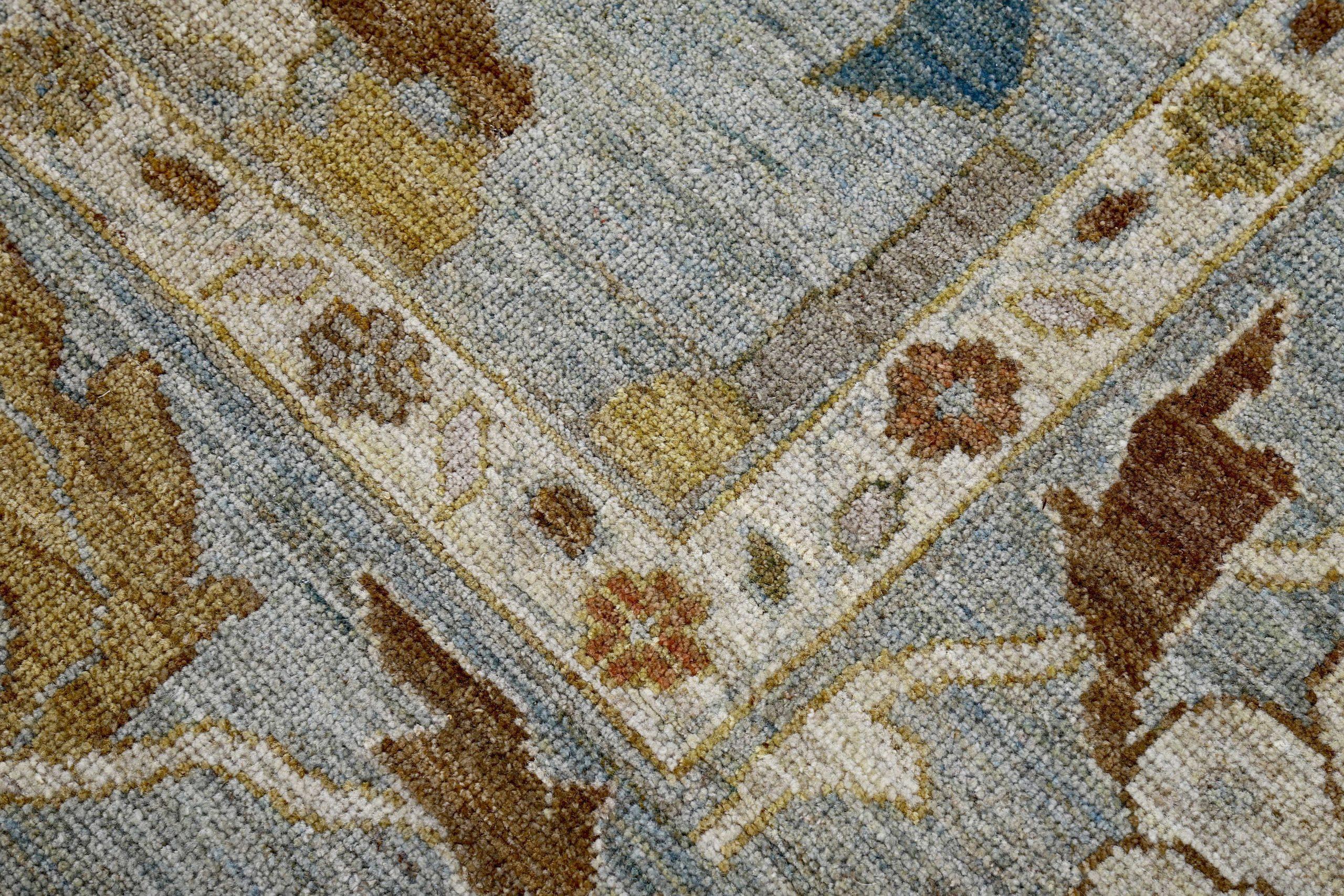 Alfombra Persa Sultanabad Rugs Circa 1990 - Lana Azul Diseño Marfil - 89266 siglo XX en venta