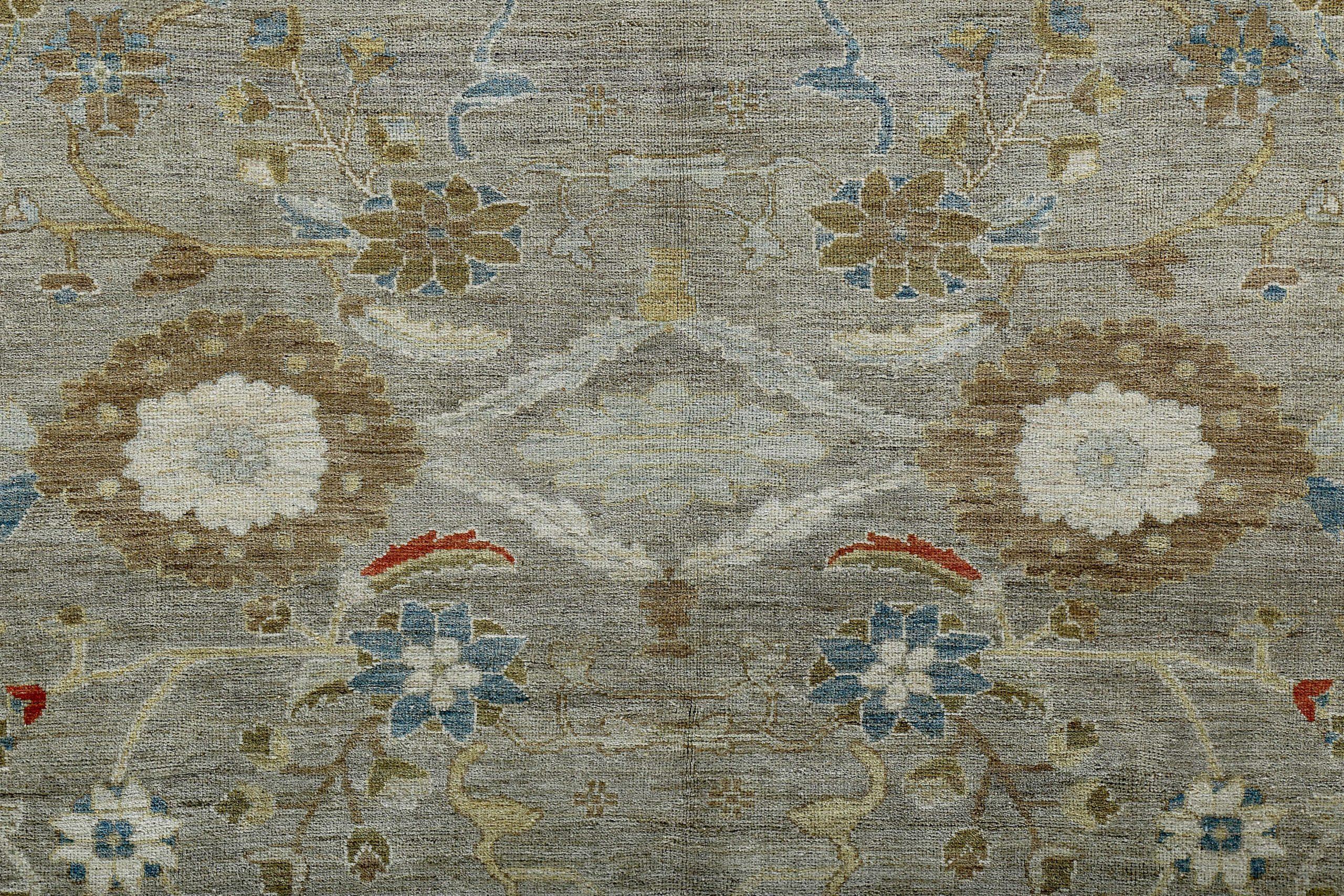 Persischer Sultanabad Übergroßer Teppich Circa 1990 - Wolle graues Design - 89354 (Asiatisch) im Angebot