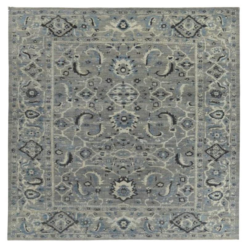 Tapis persan Sultanabad - Laine bleu ivoire taupe - 89413