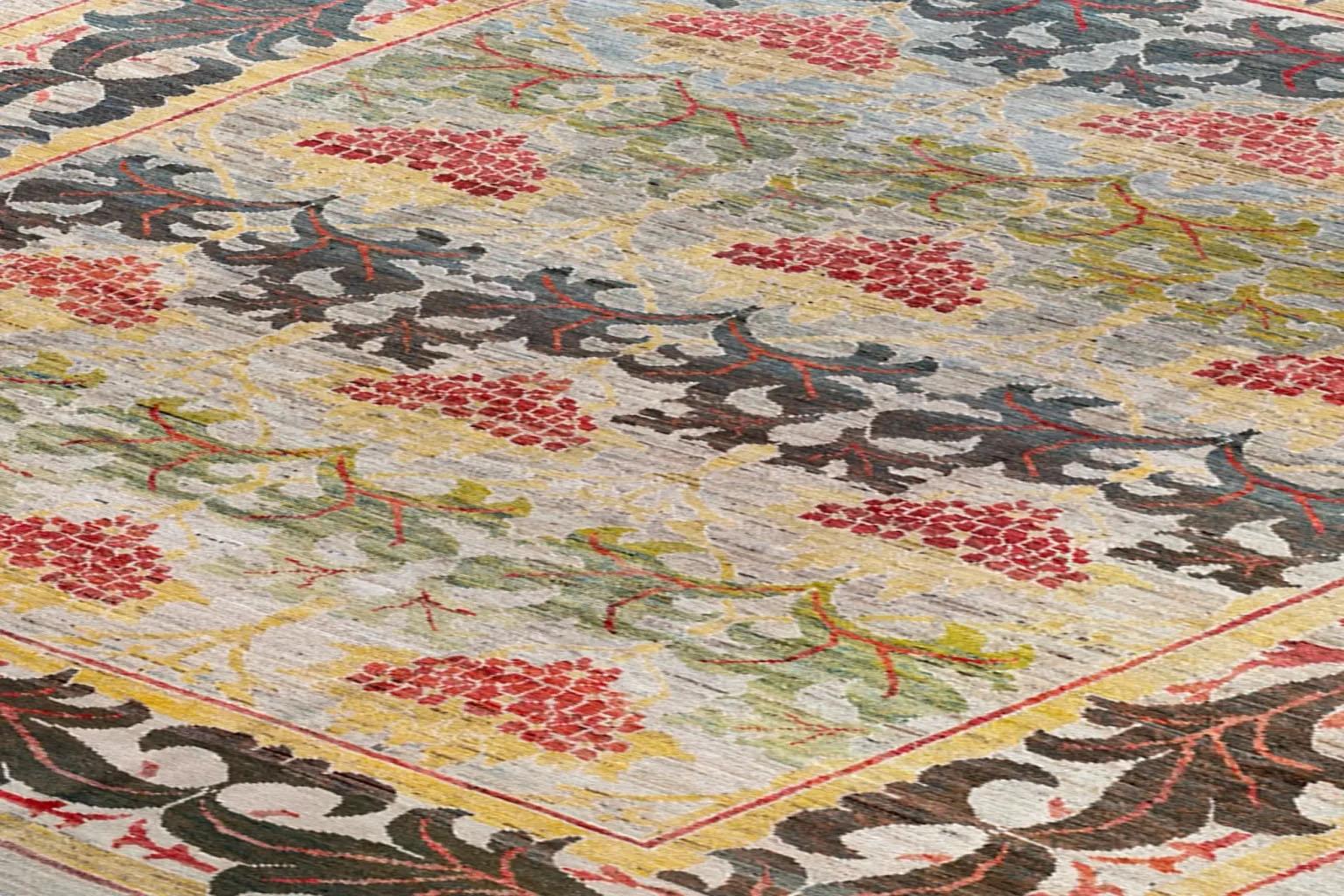 Tappeto persiano Sultanabad Rugs - Lana Marrone Verde Avorio Rosso - 88236 in vendita 2