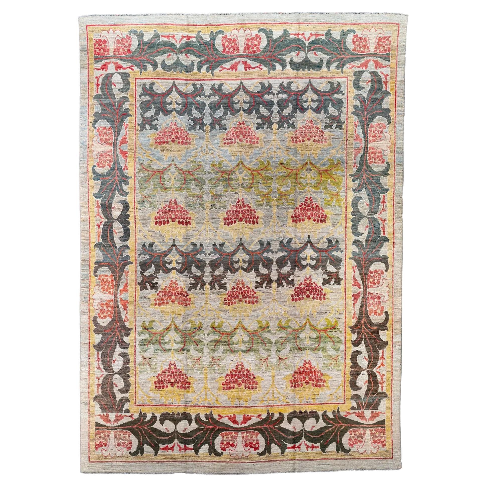 Tappeto persiano Sultanabad Rugs - Lana Marrone Verde Avorio Rosso - 88236