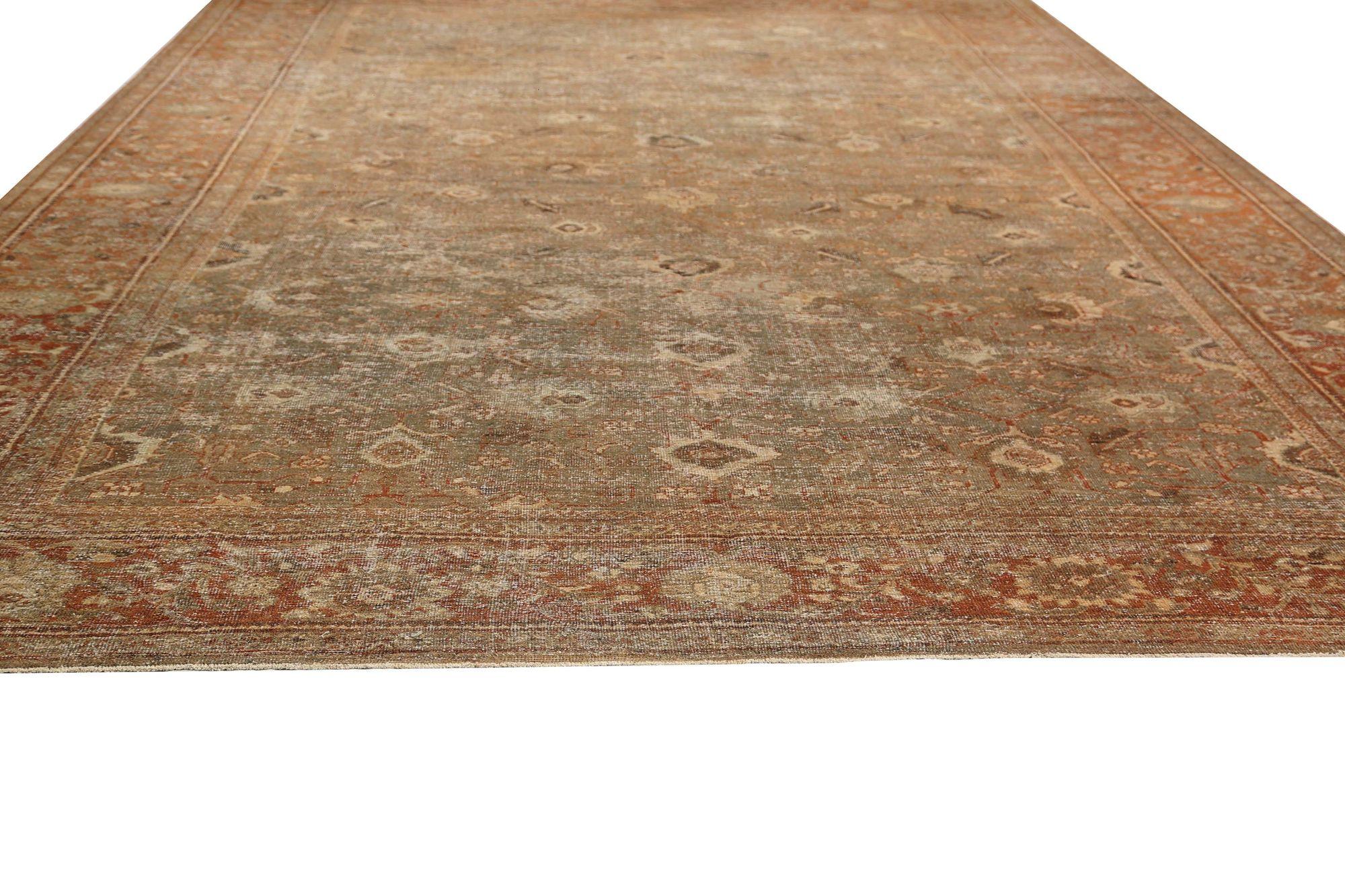 Irakien Tapis persan Sultanabad - Design vert laine - 96815 en vente
