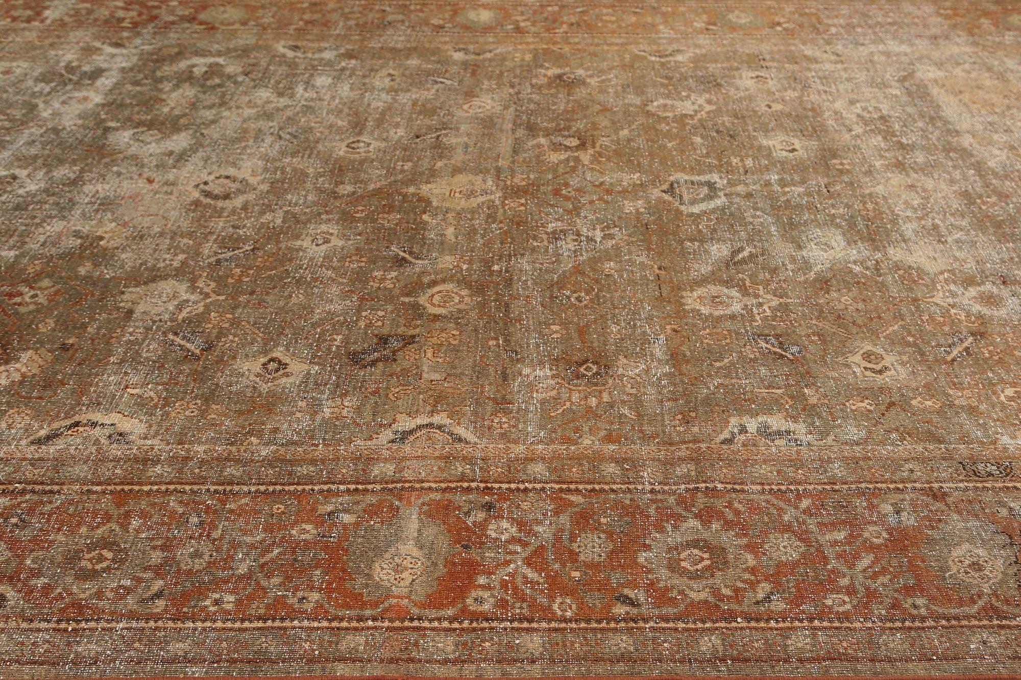 20ième siècle Tapis persan Sultanabad - Design vert laine - 96815 en vente