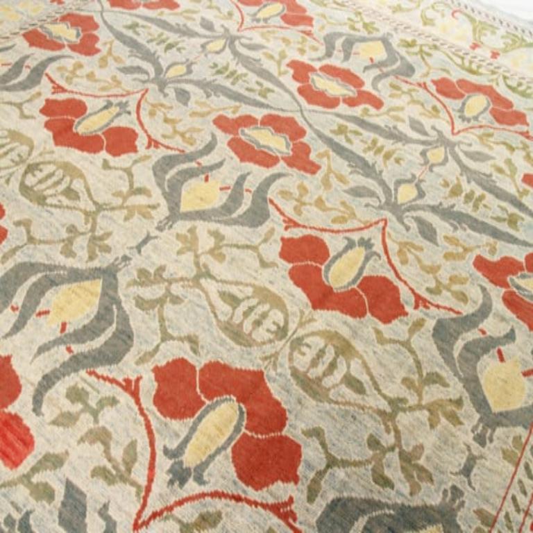 Iracheno Tappeto persiano Sultanabad Rugs - Lana Verde Avorio Rosso - 88234 in vendita