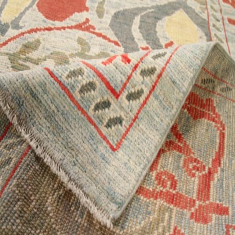 Tappeto persiano Sultanabad Rugs - Lana Verde Avorio Rosso - 88234 In condizioni ottime in vendita a Dallas, TX
