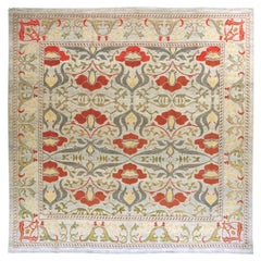 Persian Sultanabad Over Size Rug - Wool Green Ivory Red - 88234
