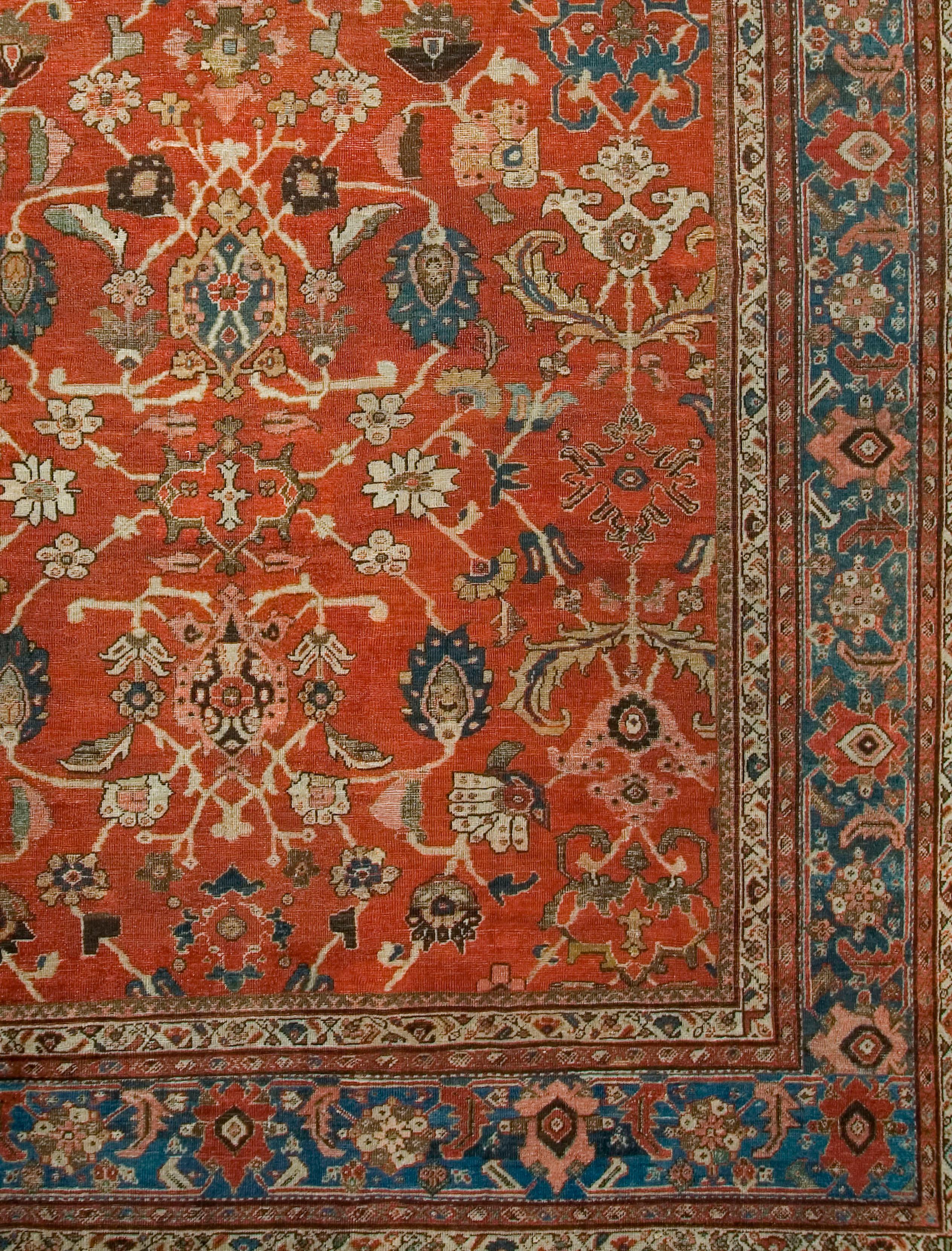Hand-Woven Persian Sultanabad Rug Carpet, circa 1880  10'3 X 13'10 For Sale