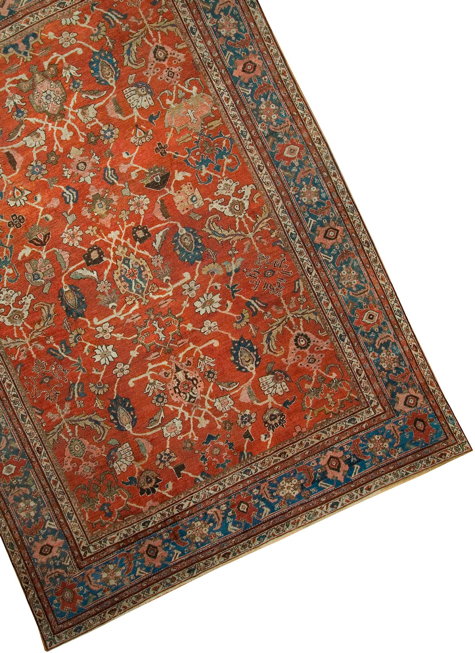 Persian Sultanabad Rug Carpet, circa 1880  10'3 X 13'10 In Good Condition For Sale In New York, NY