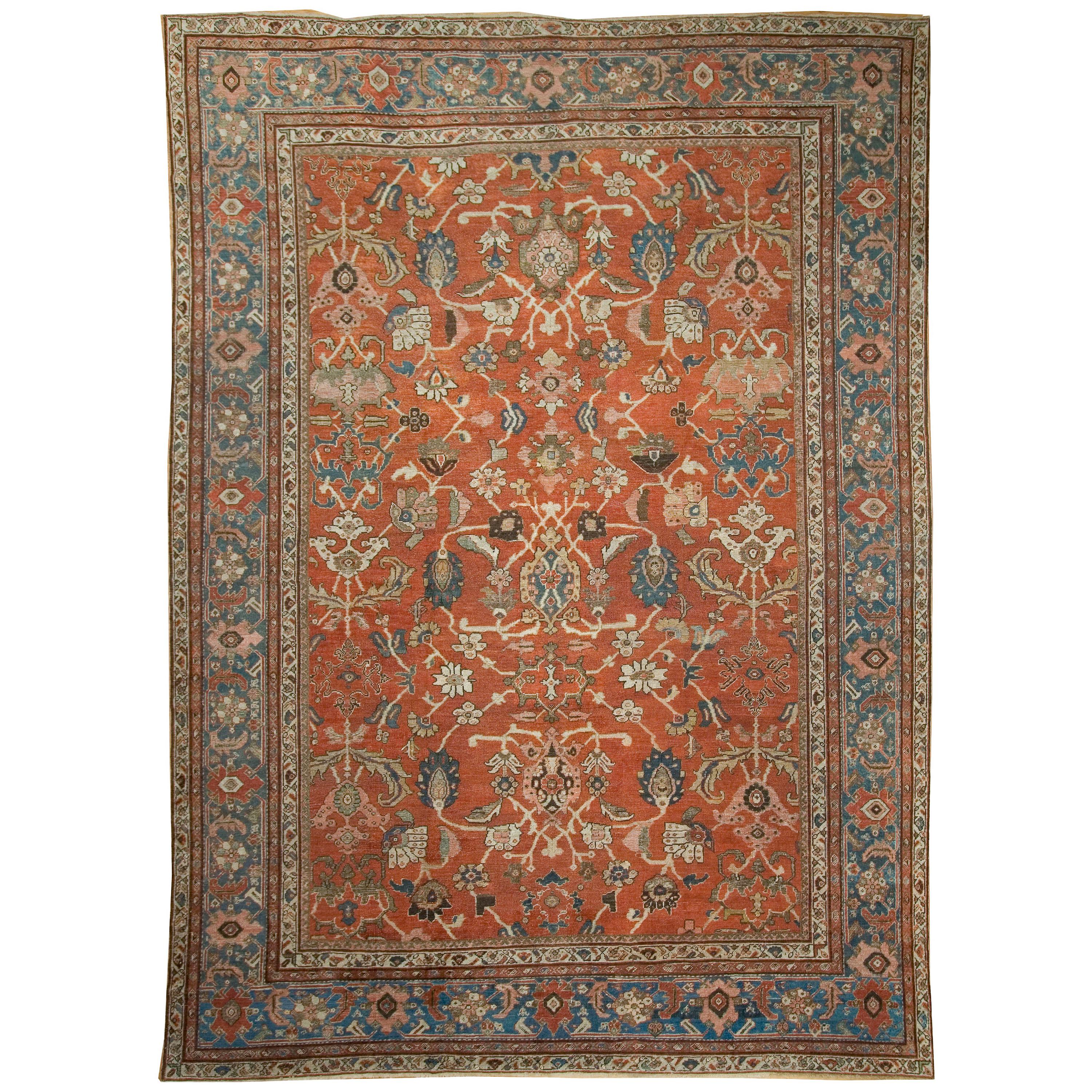 Persian Sultanabad Rug Carpet, circa 1880  10'3 X 13'10 For Sale