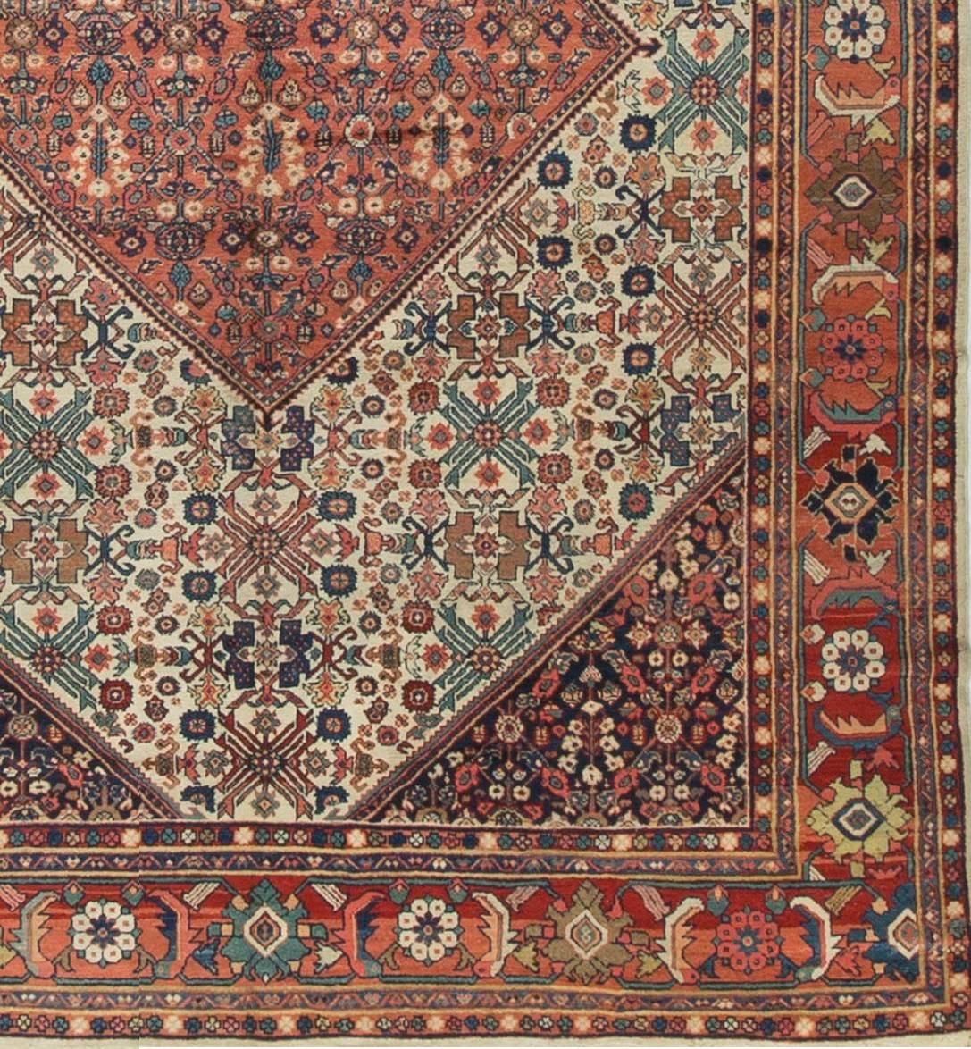 Hand-Woven Persian Sultanabad Rug Carpet, circa 1890 9'1 x 12'1. For Sale