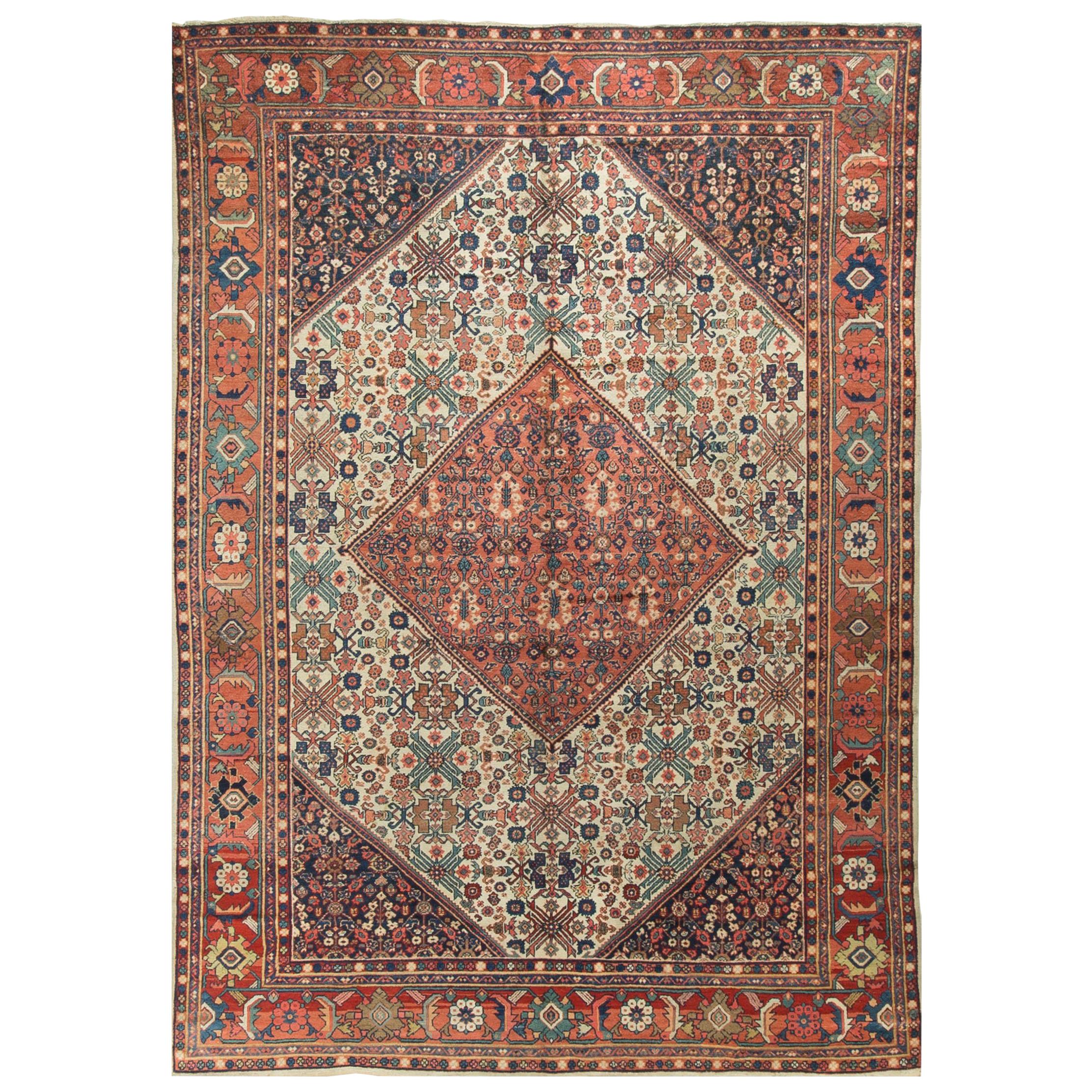 Persian Sultanabad Rug Carpet, circa 1890 9'1 x 12'1. For Sale