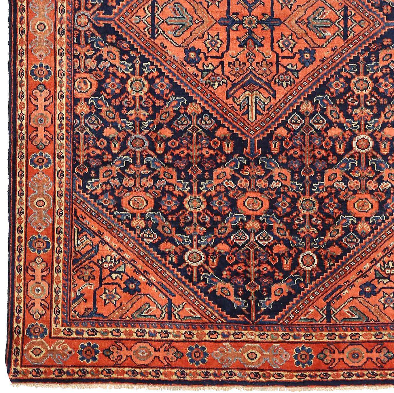 Persischer Sultanabad-Teppich aus Wolle in Elfenbein, Marineblau, Blau und Rot 71321 (Asiatisch) im Angebot