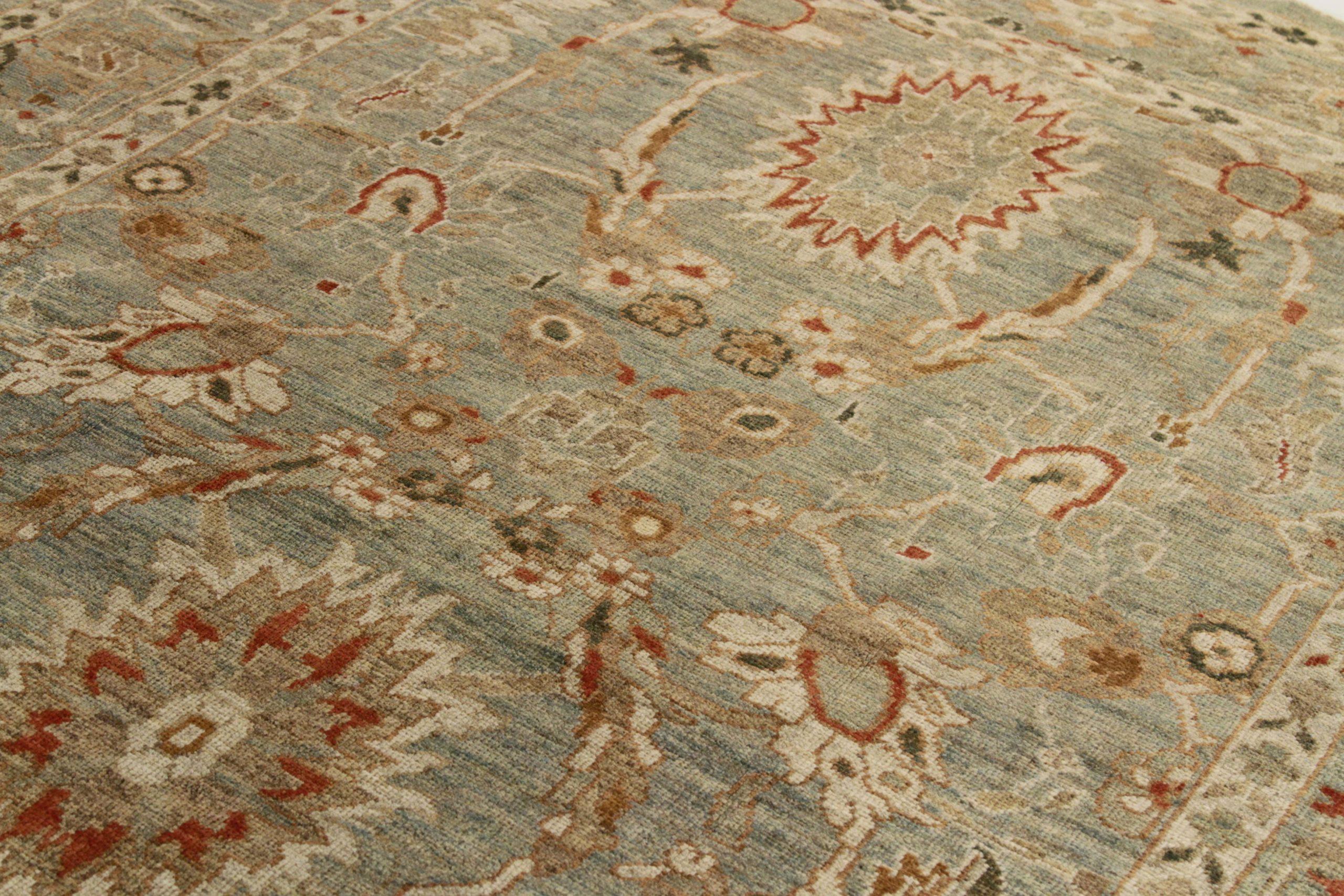 Alfombras Cuadradas Persas Sultanabad Rugs - Lana Verde Marfil Rojo - 88856 siglo XX en venta
