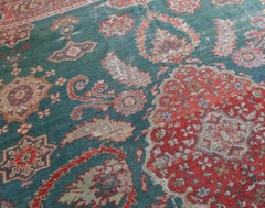 Persian Sultanabad with an Emerald Green Field, and Ruby Accents c.1900