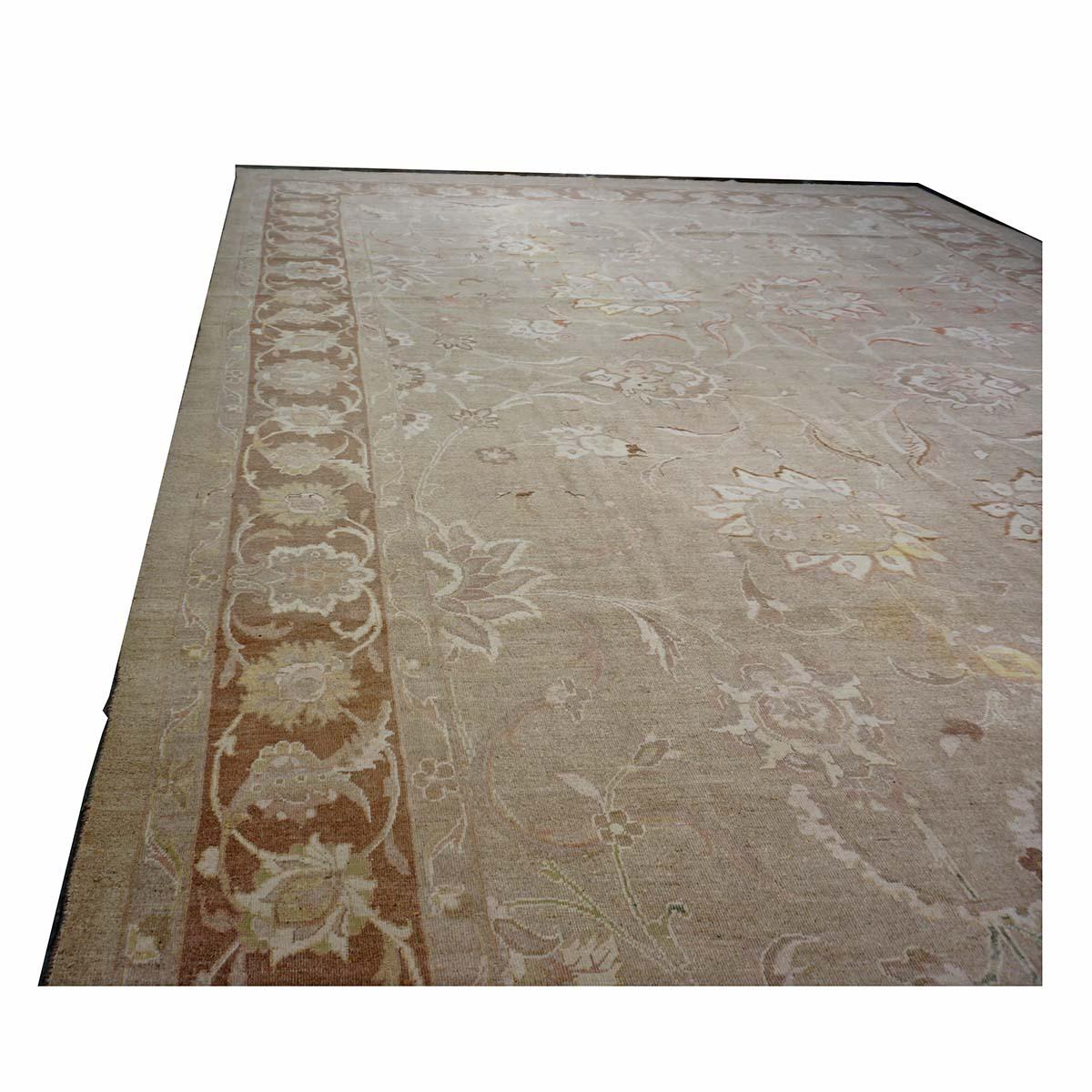 Persischer Sultanabad Rugs Wollteppich 13 x 18 Elfenbein, Orange, Taupe & Grün Handgefertigter Vorleger im Angebot 2
