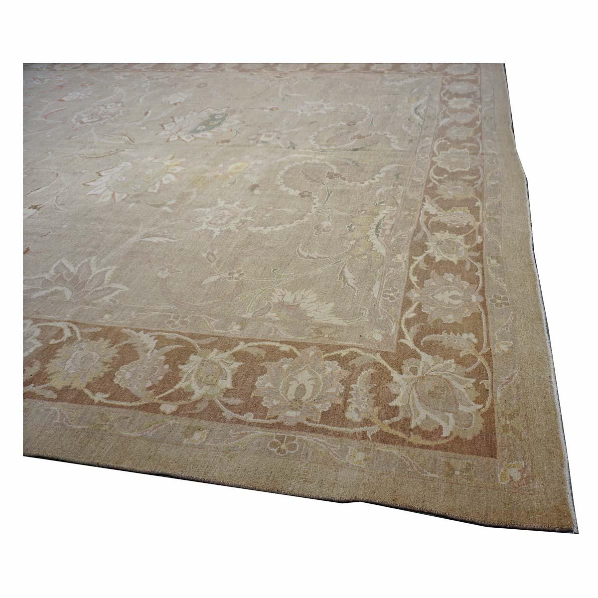 Persischer Sultanabad Rugs Wollteppich 13 x 18 Elfenbein, Orange, Taupe & Grün Handgefertigter Vorleger im Angebot 3