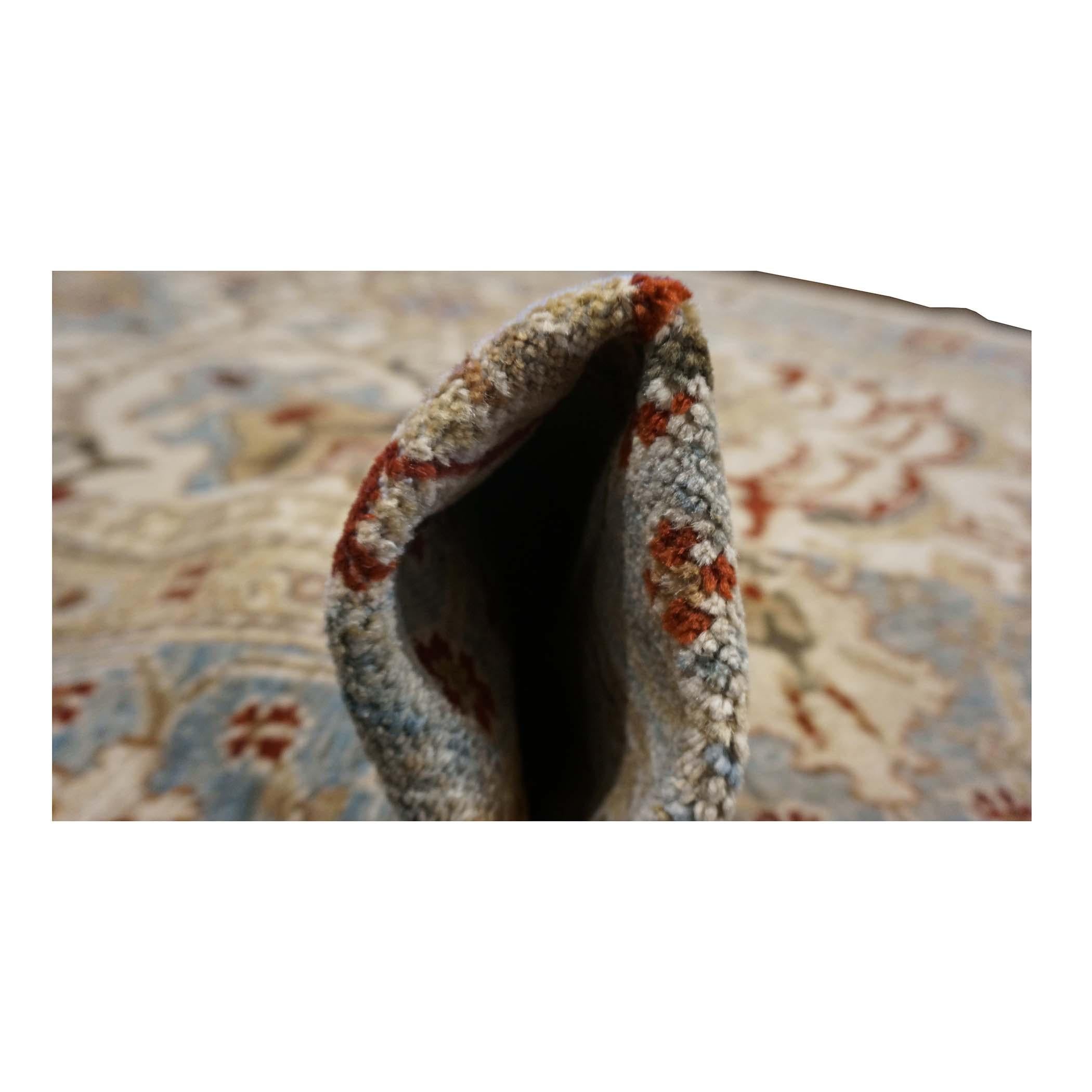 Persische Sultanabad Rugs 8 x 10 Wolle Elfenbein, Blau, Rot & Tan Handgefertigter Teppich im Zustand „Hervorragend“ im Angebot in Houston, TX