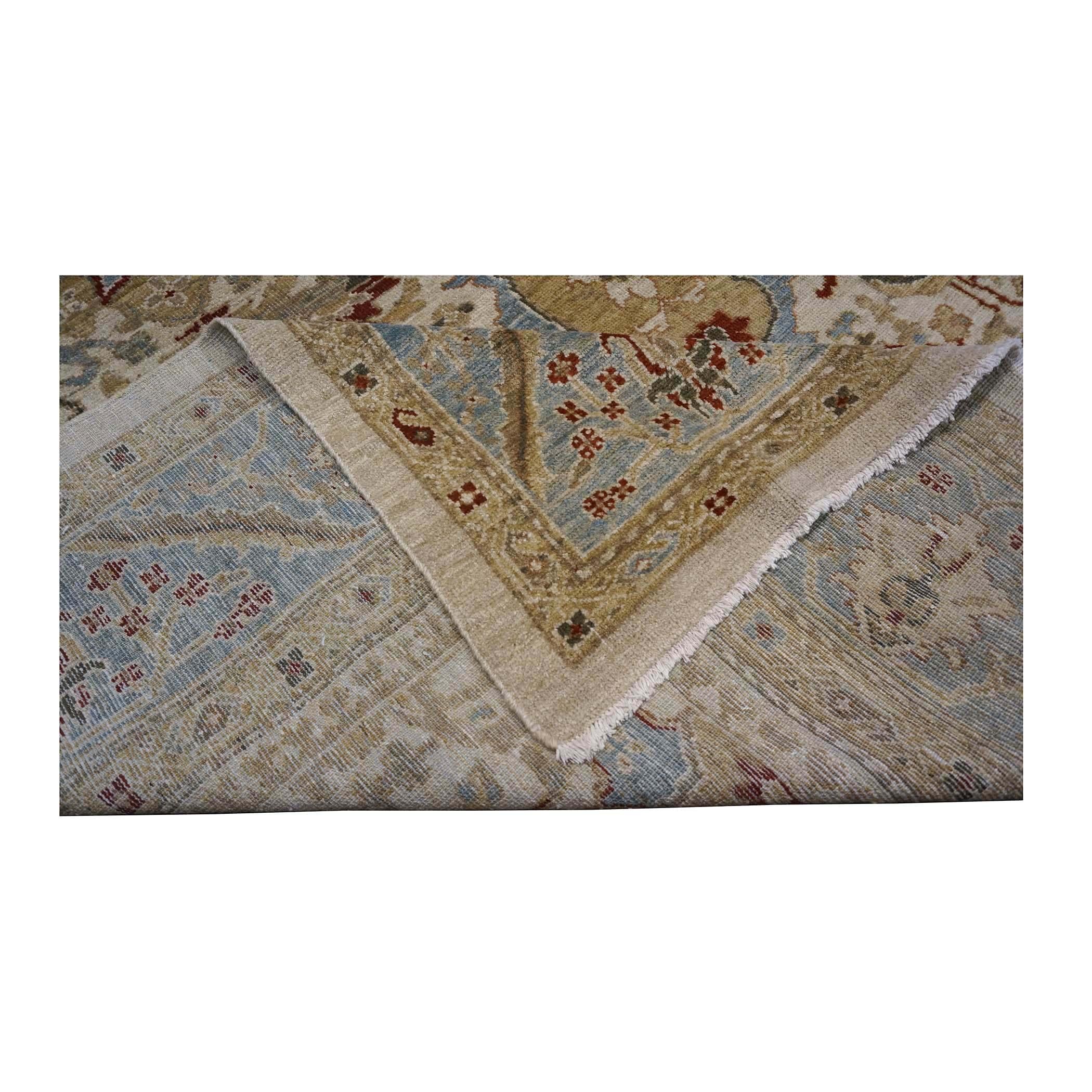 Persische Sultanabad Rugs 8 x 10 Wolle Elfenbein, Blau, Rot & Tan Handgefertigter Teppich (21. Jahrhundert und zeitgenössisch) im Angebot