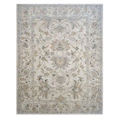 Persian Sultanabad Wool 9x11 Ivory, Grey & Light Blue Handmade Area Rug