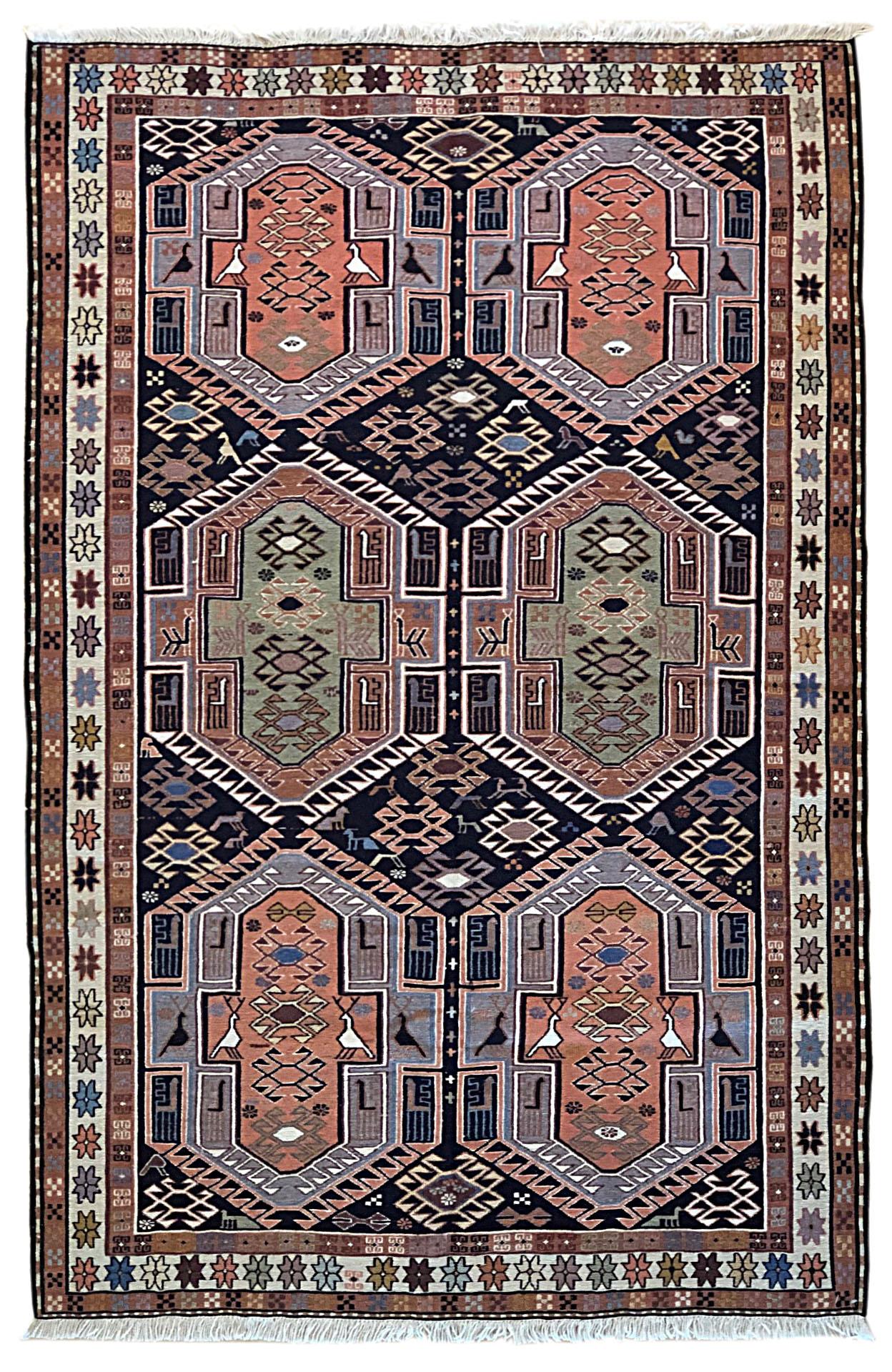 Persian Sumak Multi-Color Tribal Kilim 3